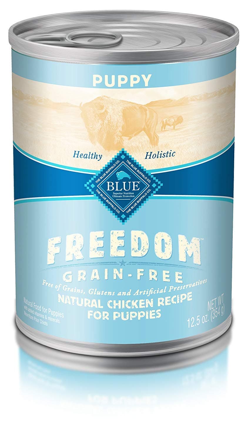 Blue Buffalo Freedom Grain Free Natural Puppy Wet Dog Food, Chicken 12.5oz cans (Pack of 12)