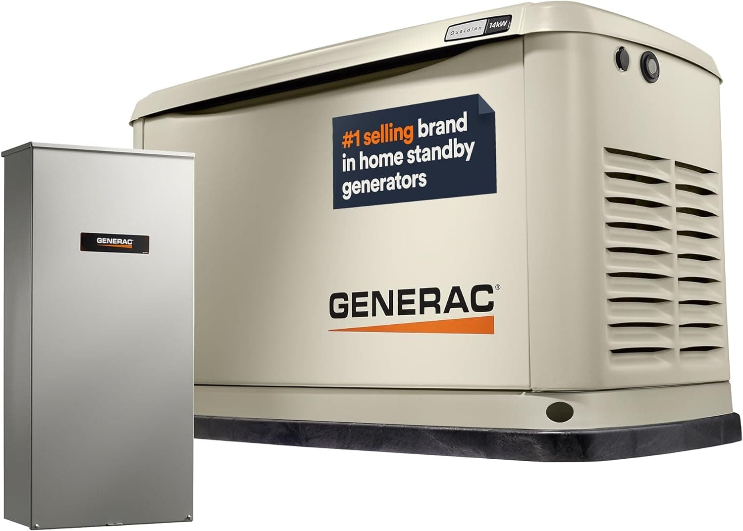 Generac Guardian 14kW Home Standby Generator with 200 Amp Transfer Switch, Durable All Aluminum, Supports WiFi with G-Force Engine, Easy to Use, Entire Home Power Backup, Smart Power Outage Solution