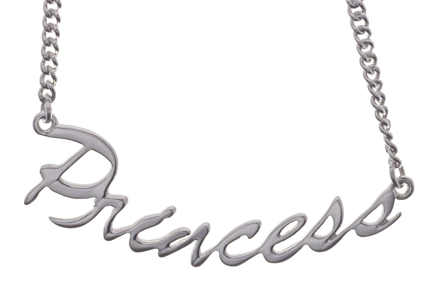 925 Sterling Silver Princess Pendant Necklace 18 Inches Adjustable