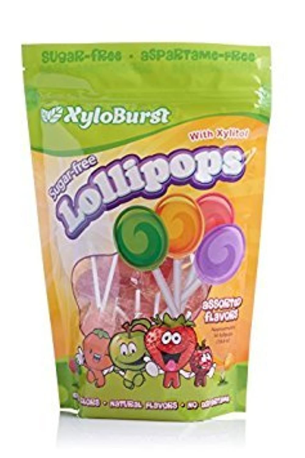 Sugar-Free Xylitol Candy Lollipops Suckers Made With Natural Flavors and Natural Colors, Good For Your Teeth, Dentist Recommended - Made in the USA (50 Count)
