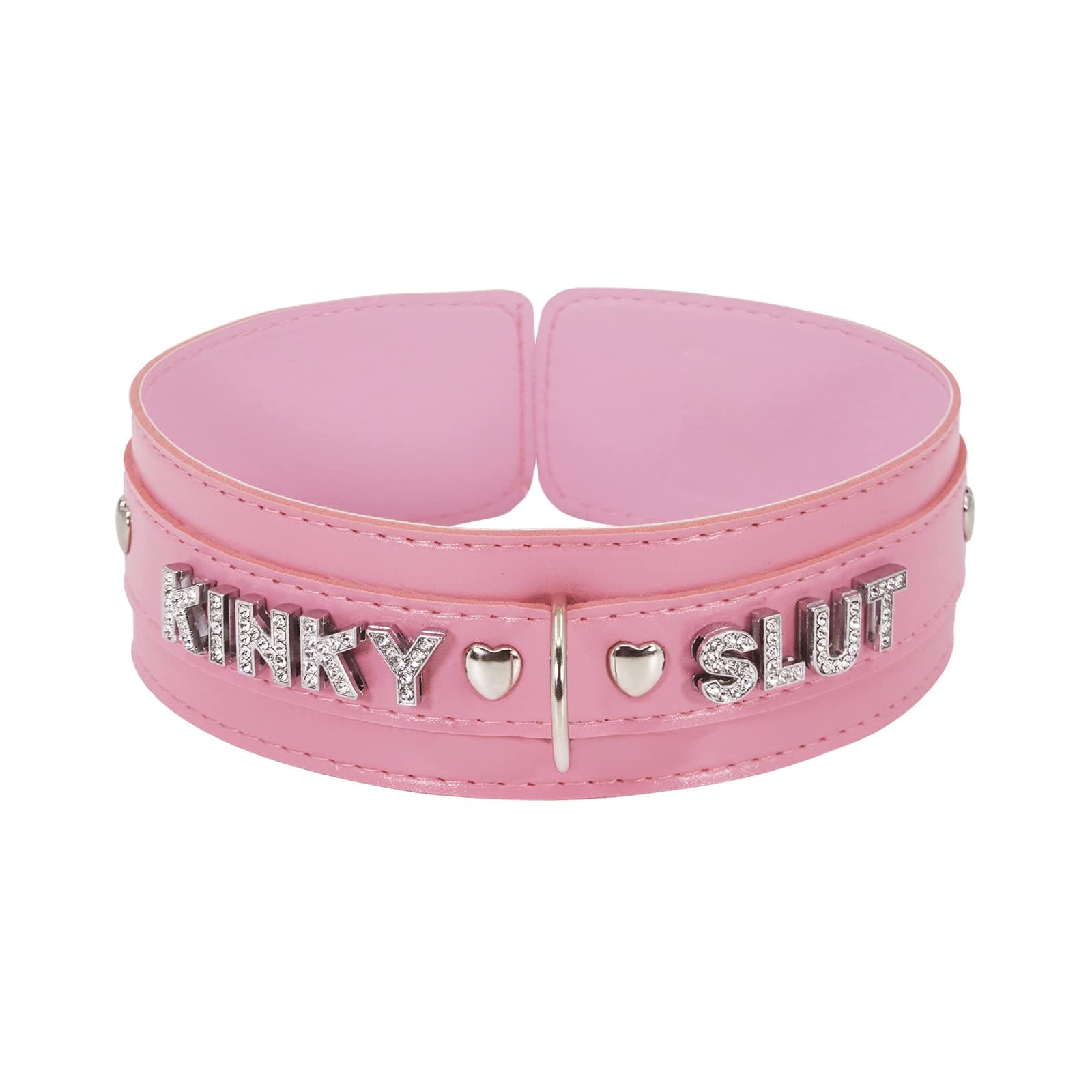 paloli Pink Choker Necklace for Women Leather Collar Fluffy Punk Leash Neck Choker Gothic Cosplay Sexy Jewelries