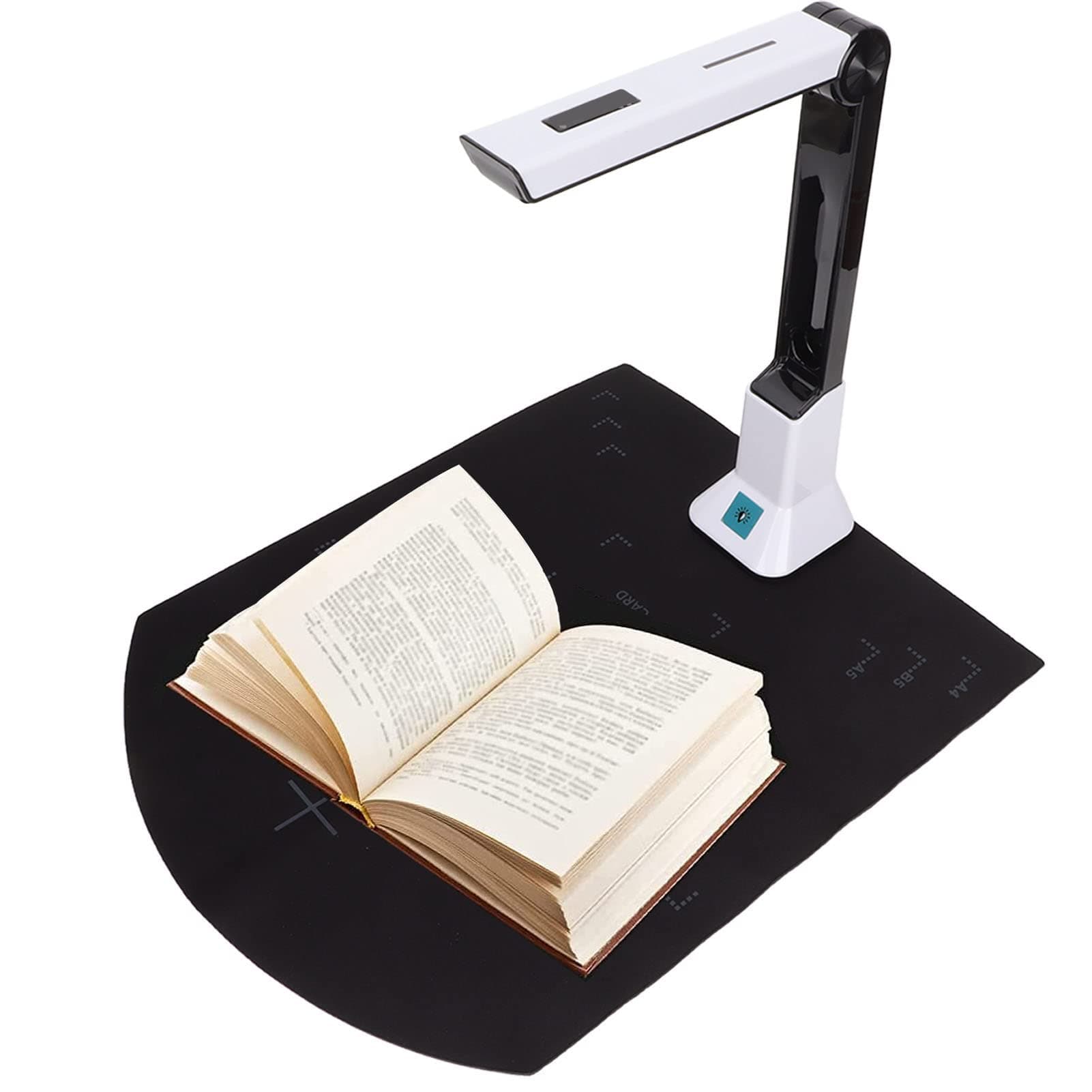 USB Document Scanner, Auto Focusing A4 Document Camera Scanner 8MP HD Book Scanner with OCR Auto-Deskew, Foldable and Portable, for Scanning Files Notes Picture