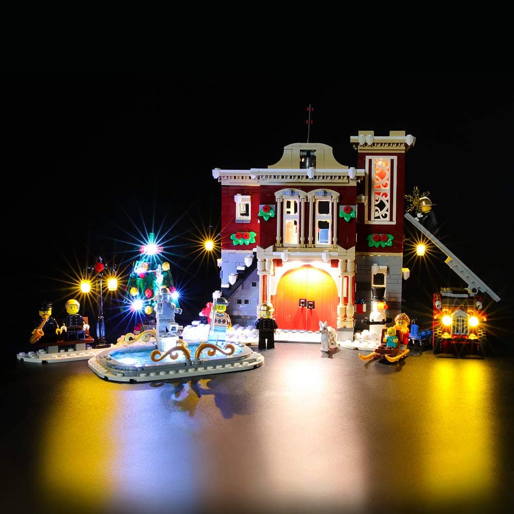BRIKSMAX Led Lighting Kit for Winter Village Fire Station - Compatible with Lego 10263 Building Blocks Model- Not Include The Lego Set