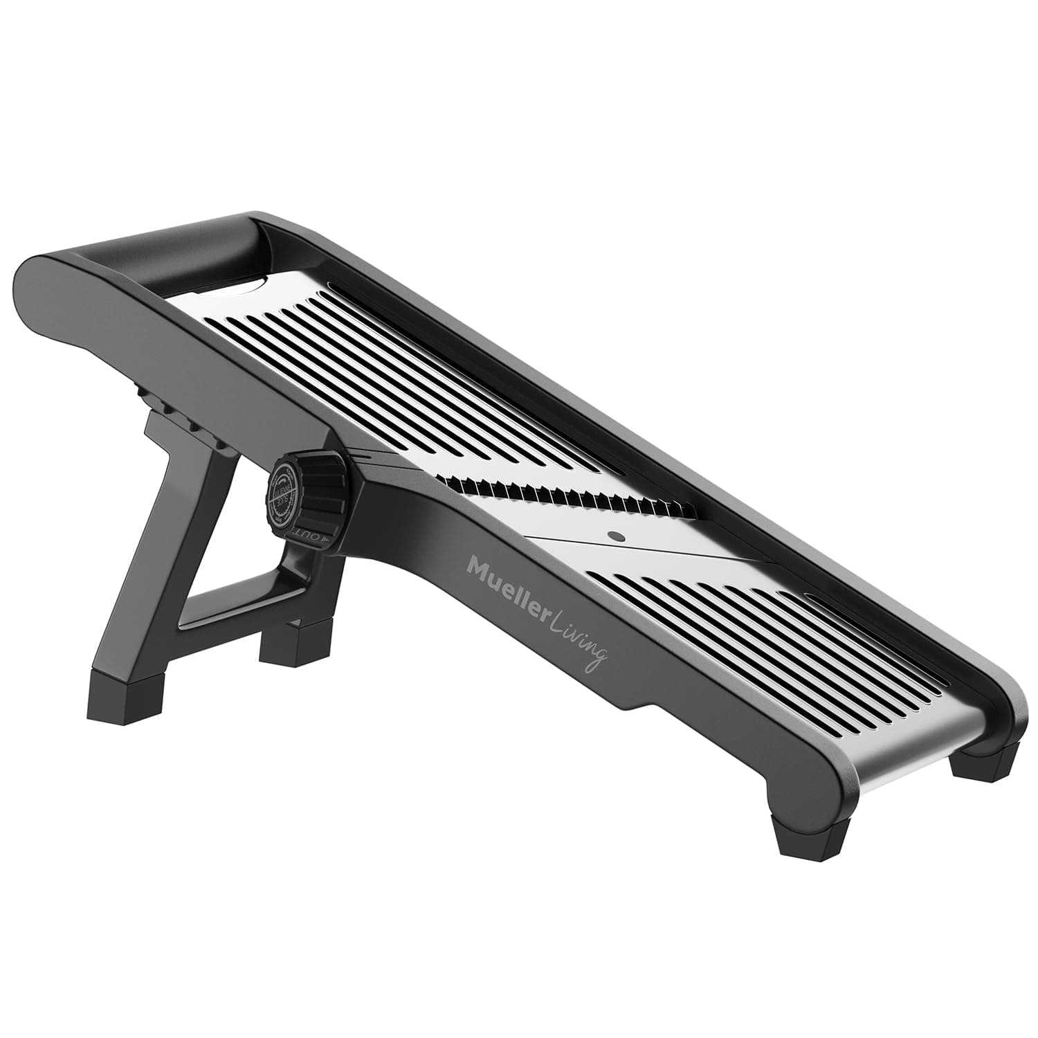 MuellerLiving Mandoline Slicer for Kitchen, Stainless Steel, Slice or Julienne, Vegetable Chopper, Fruit Slicer