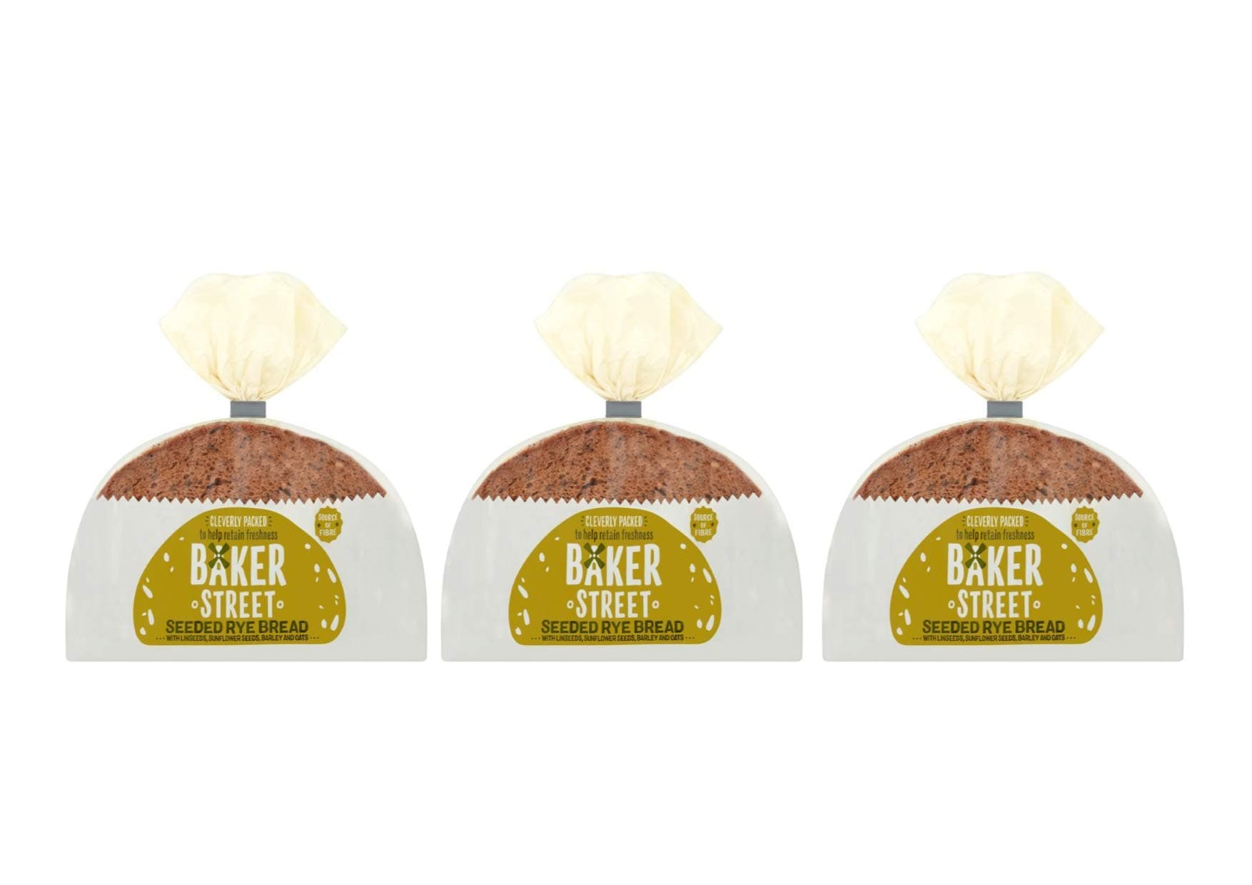 Baker Street Sliced Seeded Rye Bread 500g Pack of 3