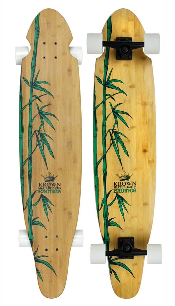 Krown Krex 2 Bamboo Kicktail Complete Longboard, 9x43-Inch