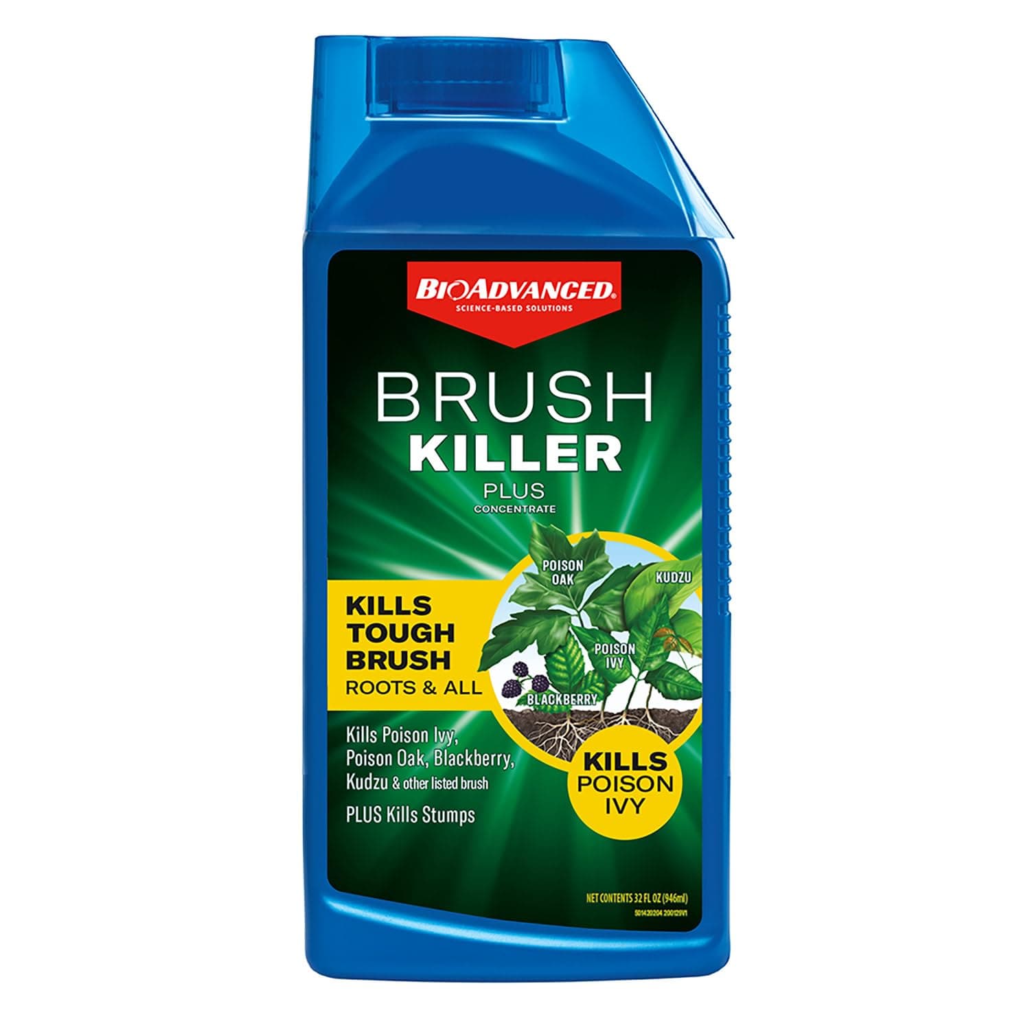 Brush Killer Plus, Concentrate Weed Killer, 32 oz – Kills Tough Brush Roots & Poison Ivy