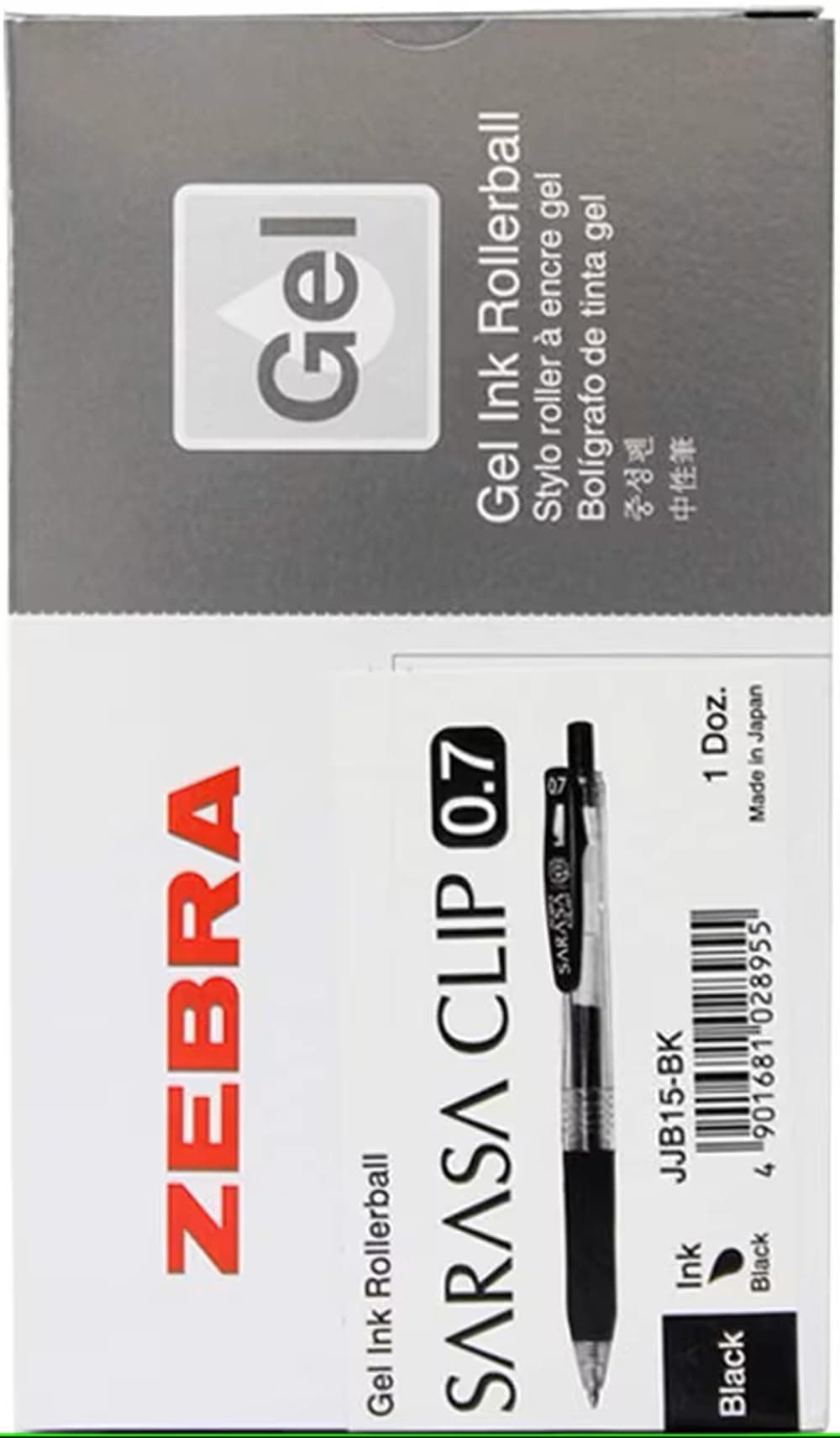 Zebra 0.7 mm Sarasa Clip Gel Ink Pen - Black
