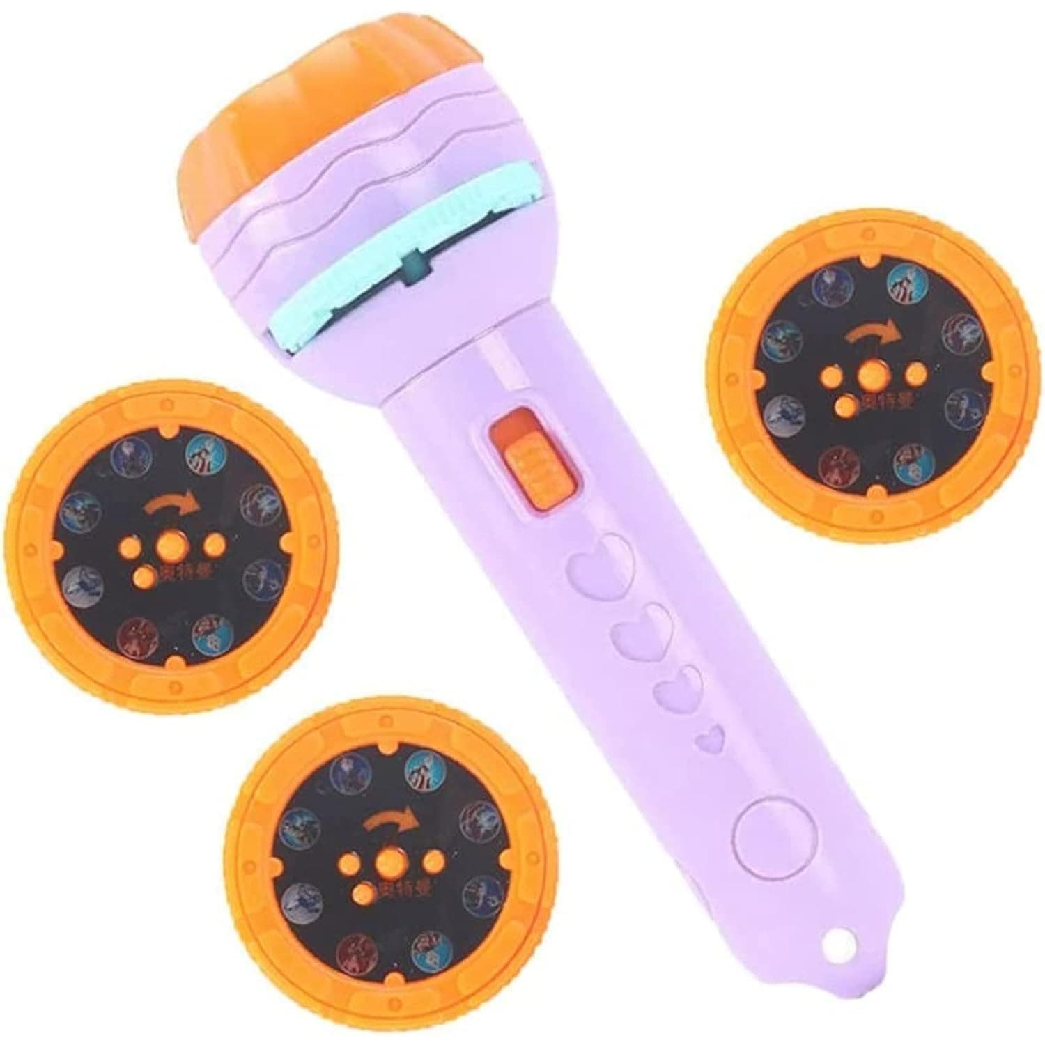 SHINETOY Light Toys for Kids - Projector for Kids, Sleeping Story Toys for Toddlers, Educational Learning, Torch Baby Projector [Projection Flashlight 3 Reels 24 Pattern-Space,Animal &Foods]