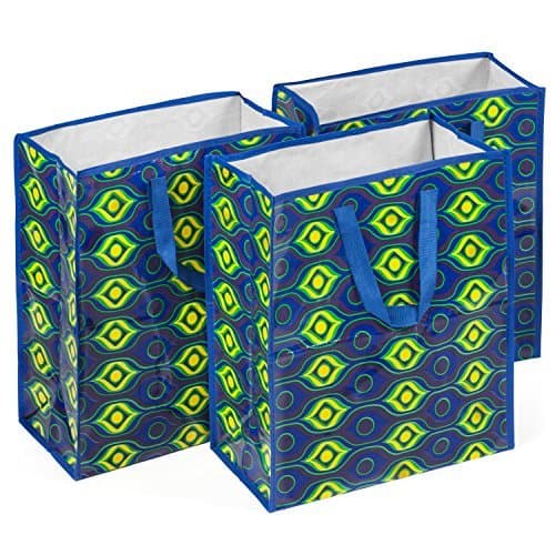 6 Pack - Extra Duty Reusable Grocery Bags - 15.5H x 14.W x 7D - Foldable Shopping Totes