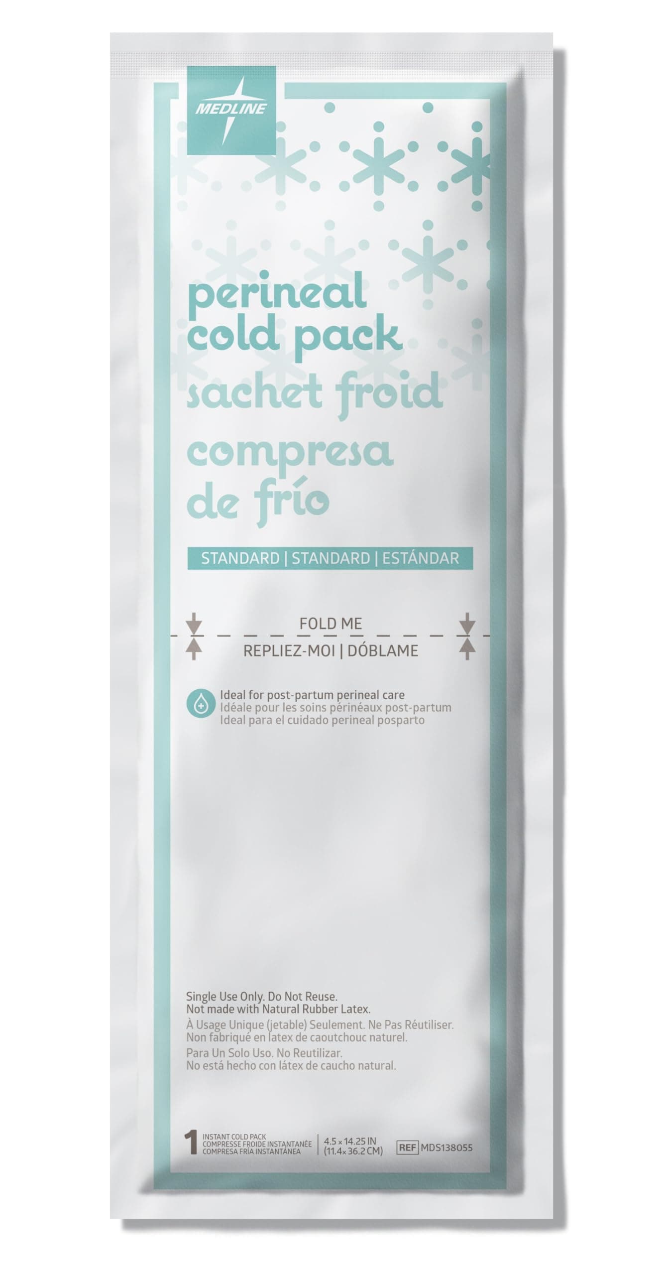 Medline Perineal Cold Packs for Postpartum Care, Absorbent Pad is 4.5" x 14.25" Perfect for your After Delivery Postpartum Essentials Kit - Each