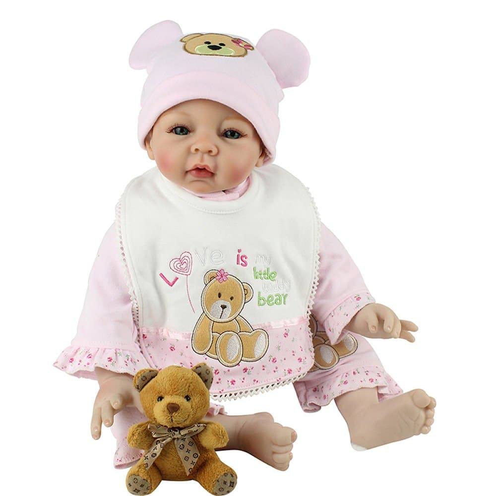 NPK So Realistic Silicone Reborn Babies Christmas Newborn Girl Doll Cloth Body,Soft Mohair, Magnetic Mouth,22inch