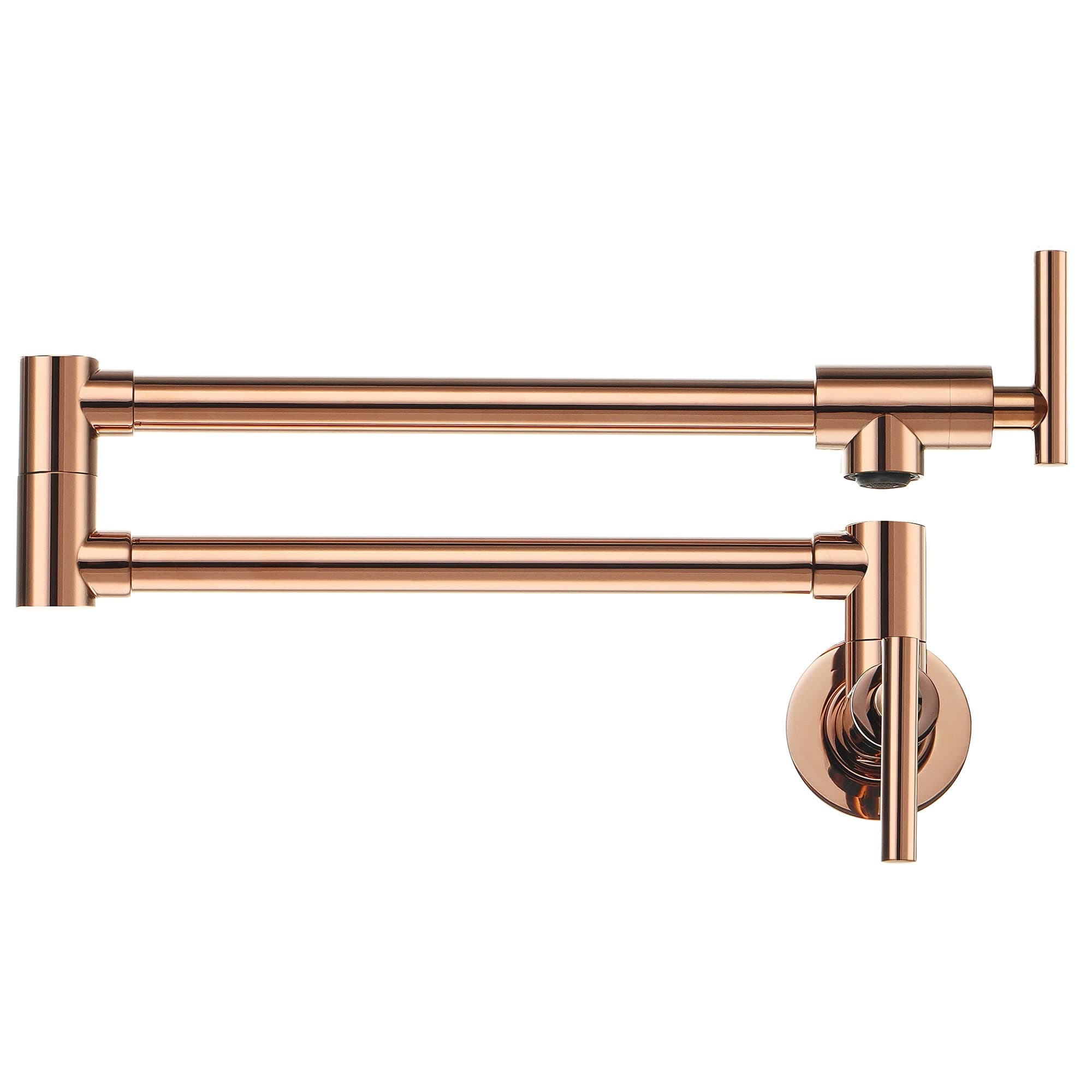 Pot Filler Faucet Rose Gold Folding Brass Single Cold Kitchen Faucet Wall Mounted Swivel Kitchen Sink Faucets Single Hole Kitchen Pot Filler Faucet Double Joint Swing Arm Faucet