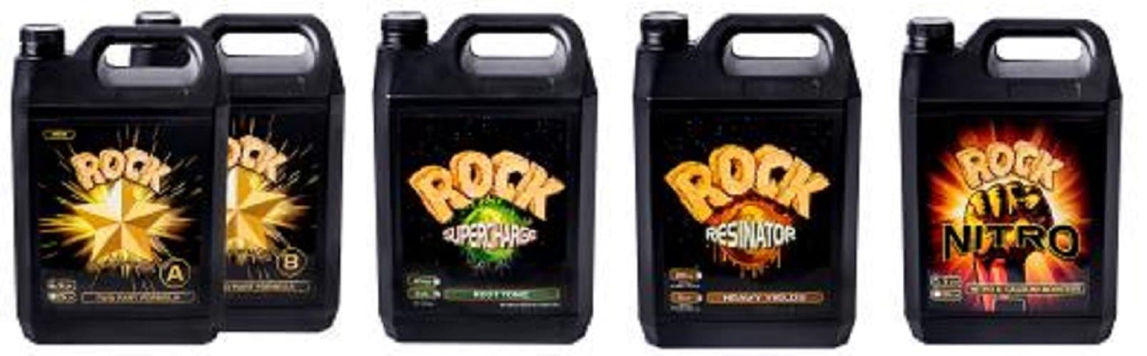 Rock Nutrients 5L Combo Package (5 Liters each Rock Star A&B, Resinator, SuperCharge & Nitro)