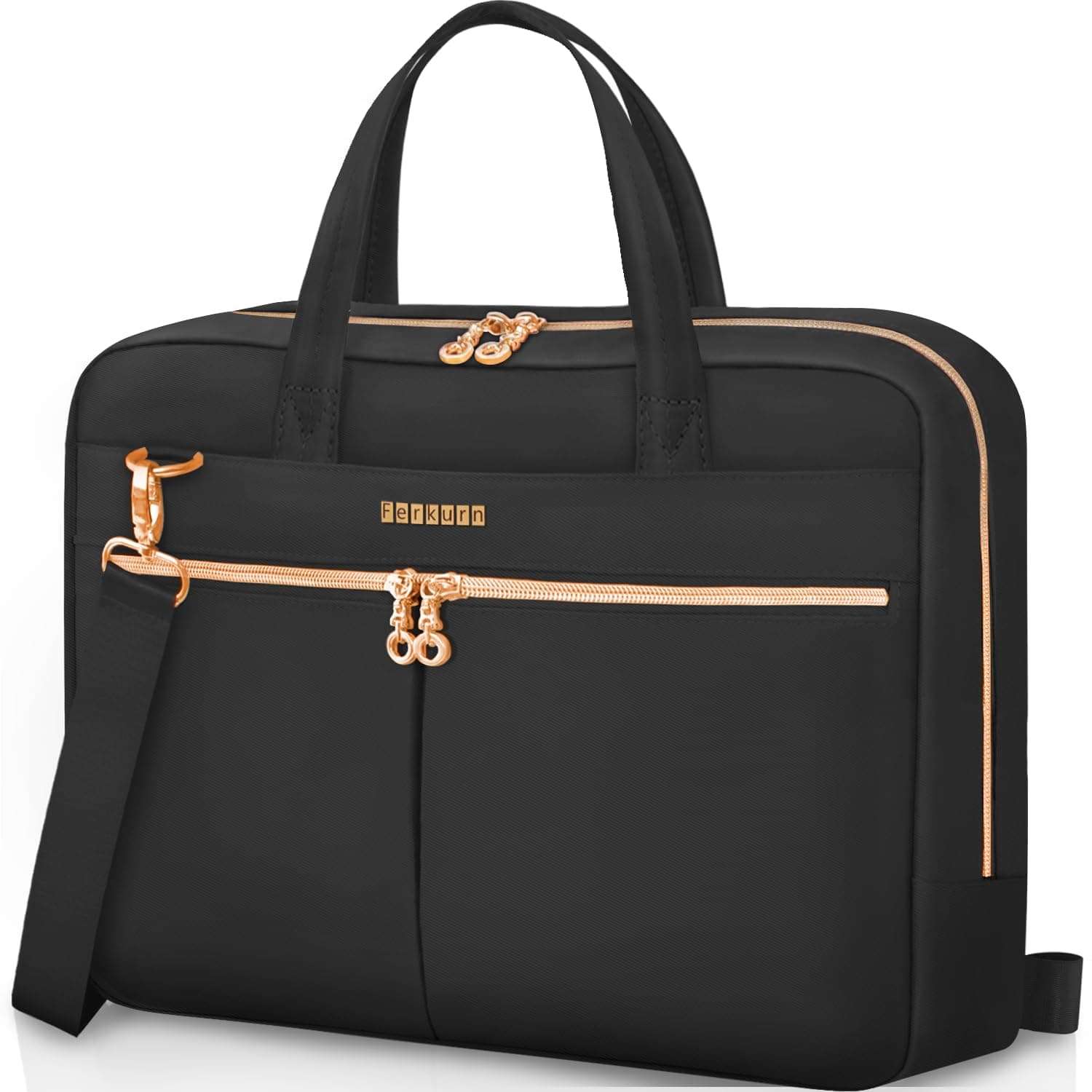 Laptop Bag Case 17 17.3 inch for Women Men, Messenger Briefcase Compatible with Alienware Nitro 5 XPS 17 ThinkPad Legion 5 Inspiron HP Pavilion Asus Acer, Slim Strap Computer Bag, Black