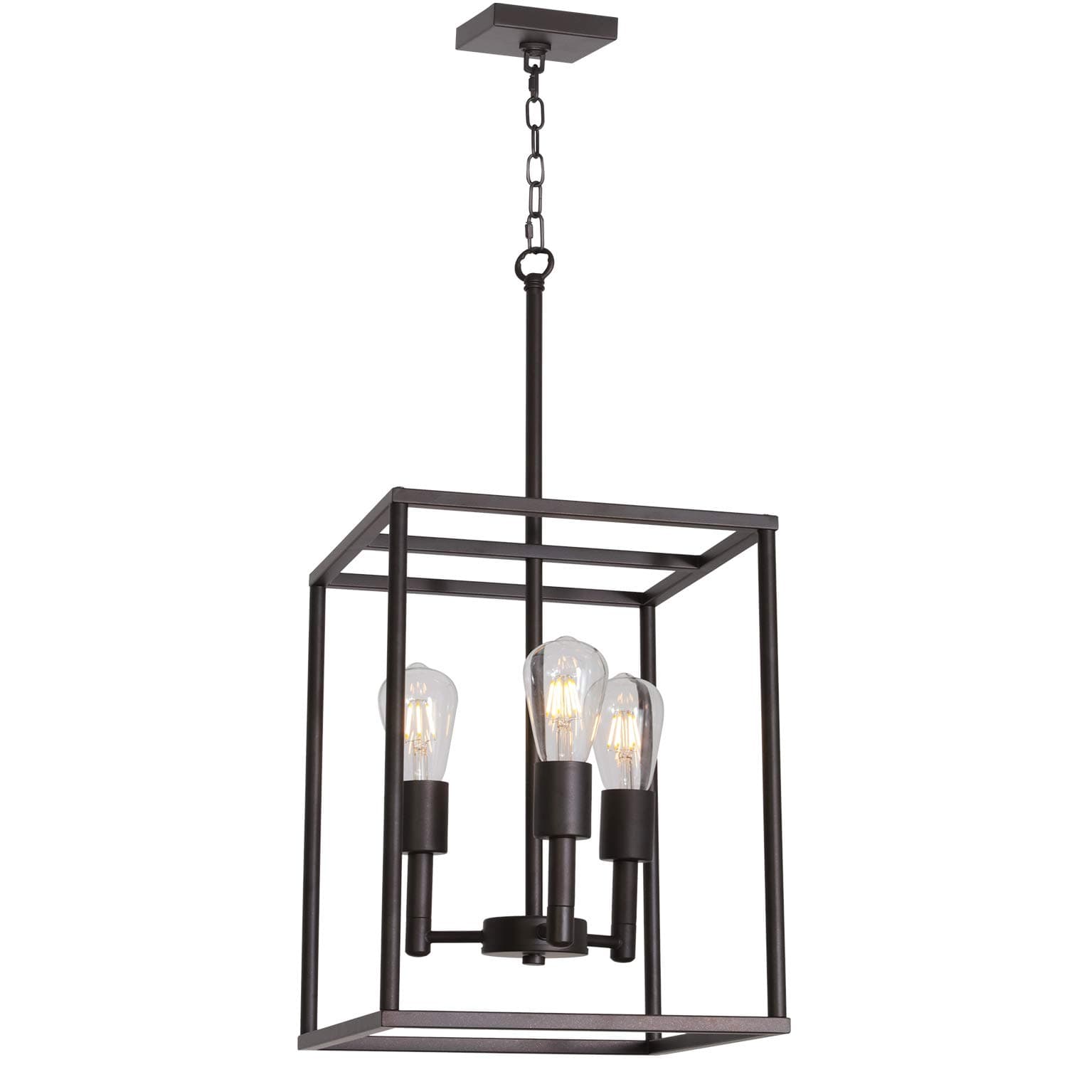 VINLUZ3 Light Farmhouse Chandelier Black Fixture
