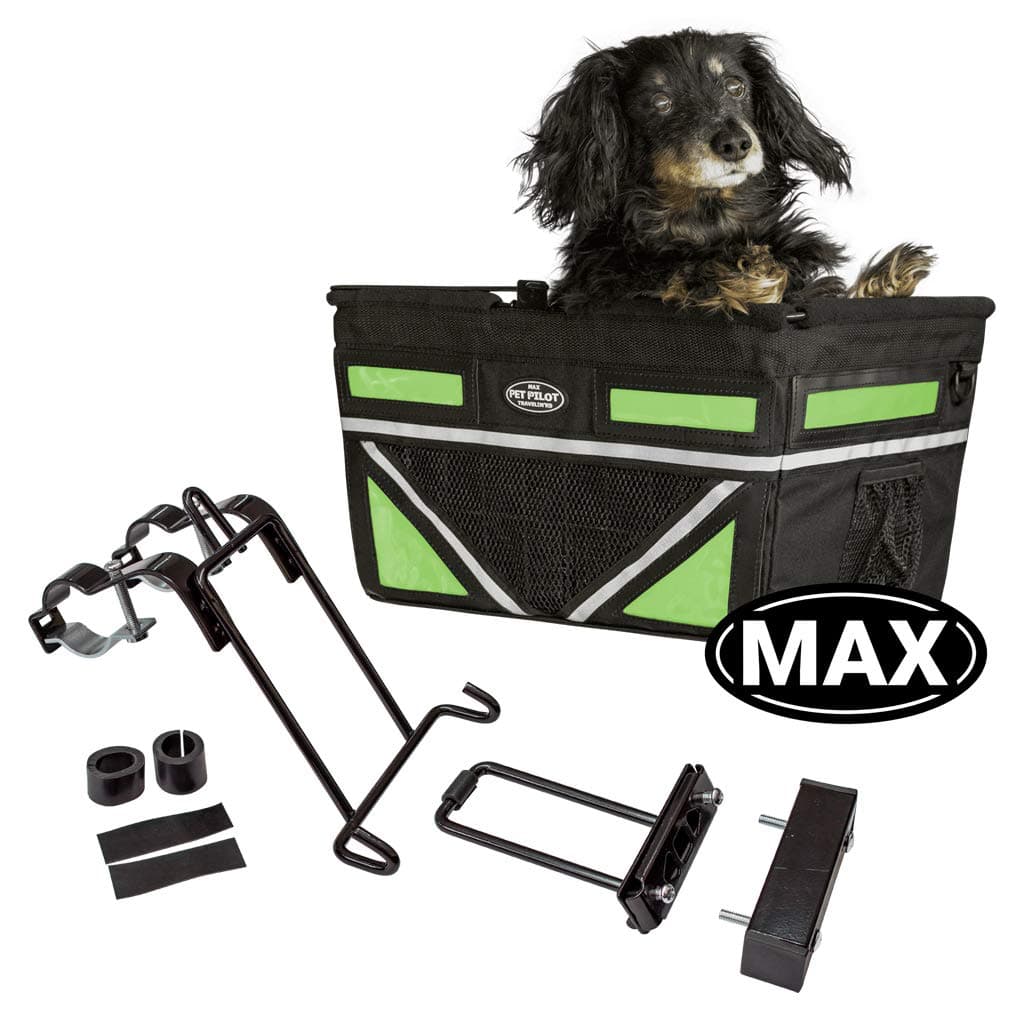 Pet-Pilot MAX Dog Bicycle Basket Carrier | 8 Color Options for Your Bike (Green)