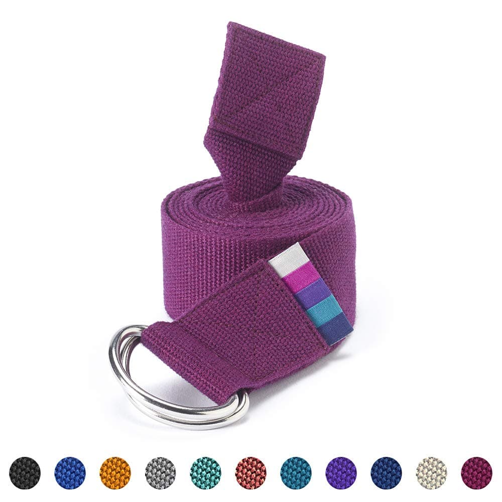 Yogamatters D-Ring Yoga Belt Strap - Organic Cotton, 2m | For Stretching and Improving Flexibility | Yoga Accessories & Equipment