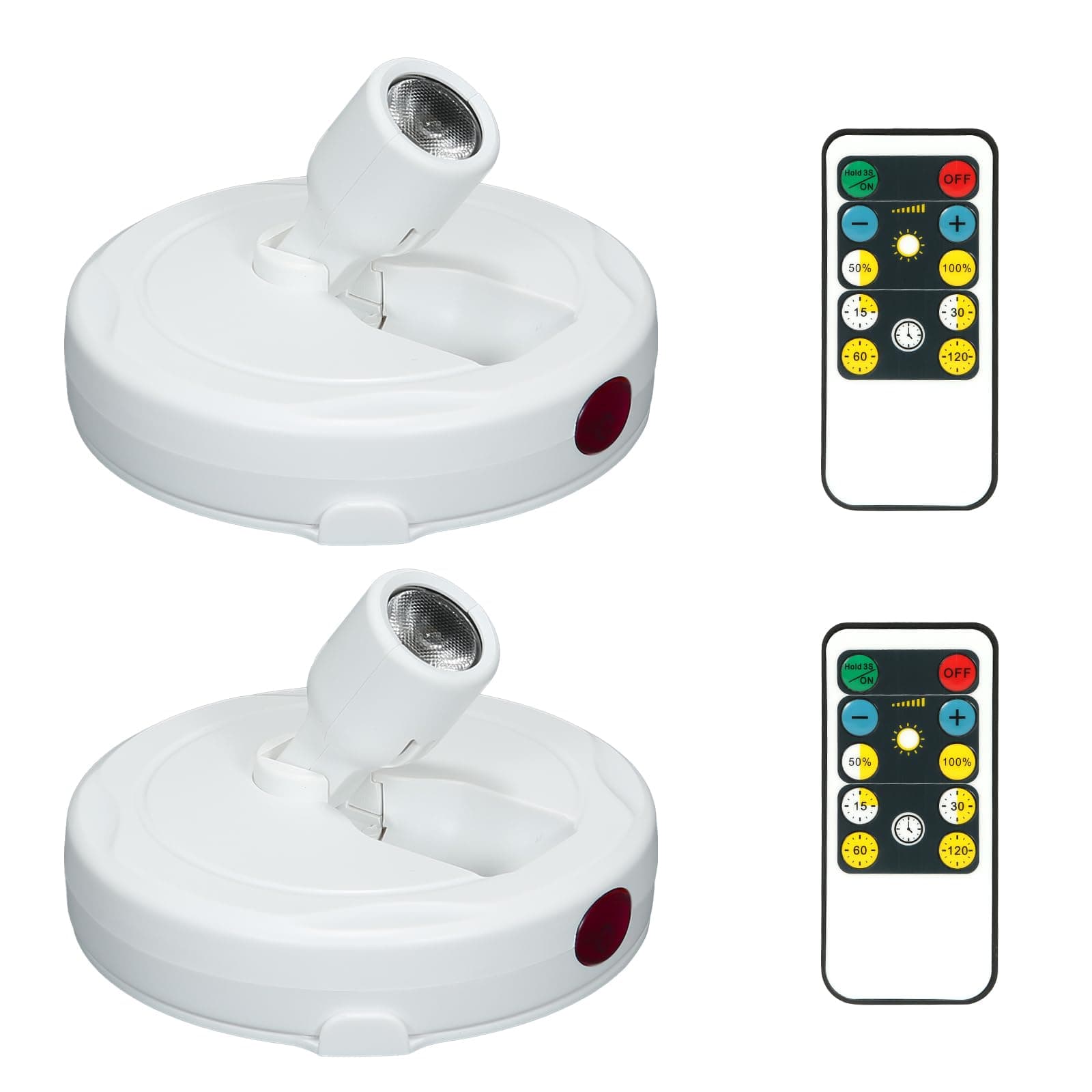 Cordless Spotlight Battery Powered, LED Accent Lighting with Remote and Timer, Display Puck Lights, Stick Uplight for Tree Portrait Gallery Picture Dartboard Painting Art Photo Plant