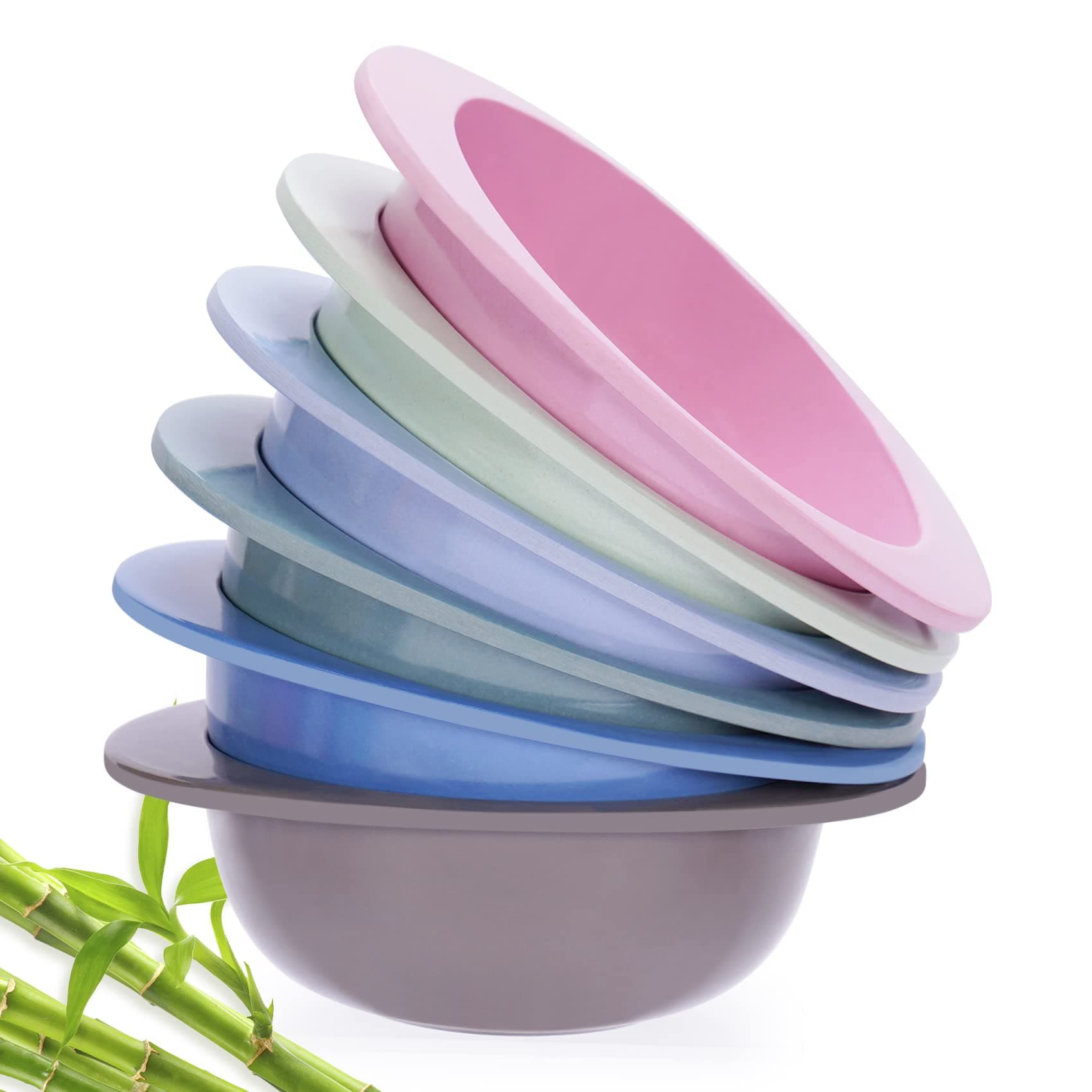 6pcs Bamboo Kids Bowls for Baby Feeding, Toddler Snack Bowls, Tableware for Baby Toddler Kids Bamboo Toddler Dishes & Dinnerware Sets