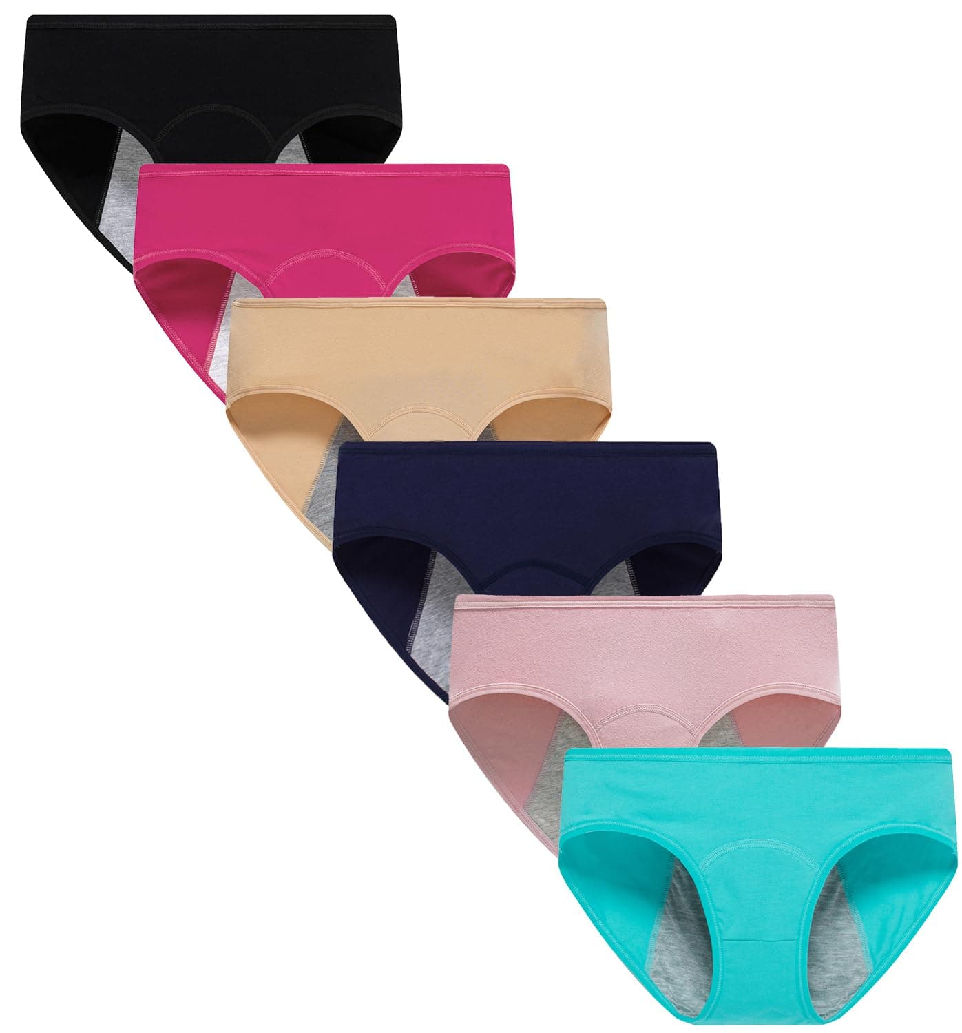 Teens Cotton Briefs Underwear Girls Period Underwear Soft Panties For Teens