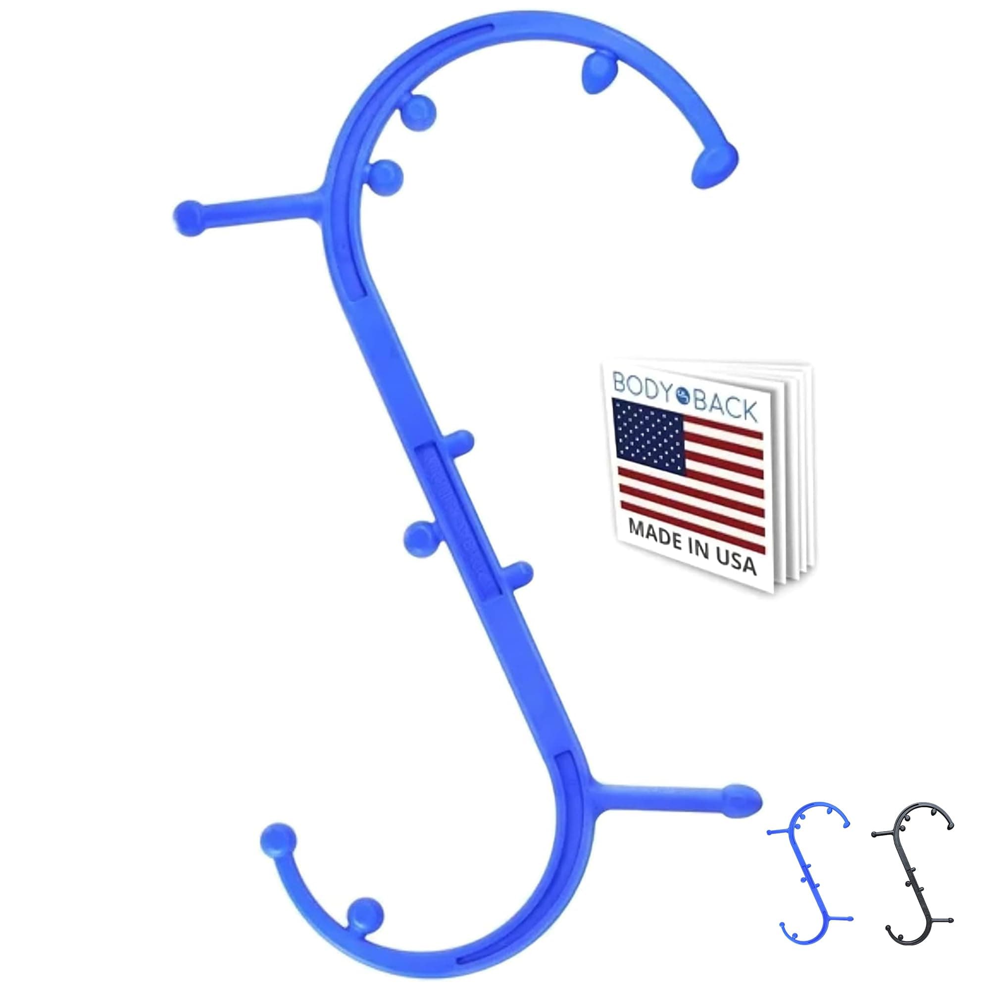 Buddy Classic USA Made FSA Eligible Handheld Full Body Massage Cane Trigger Point Massage Tool for Deep Tissue Pain Relief - Dual Massage Hooks for Back, Shoulder, Neck. Manual Back Massager