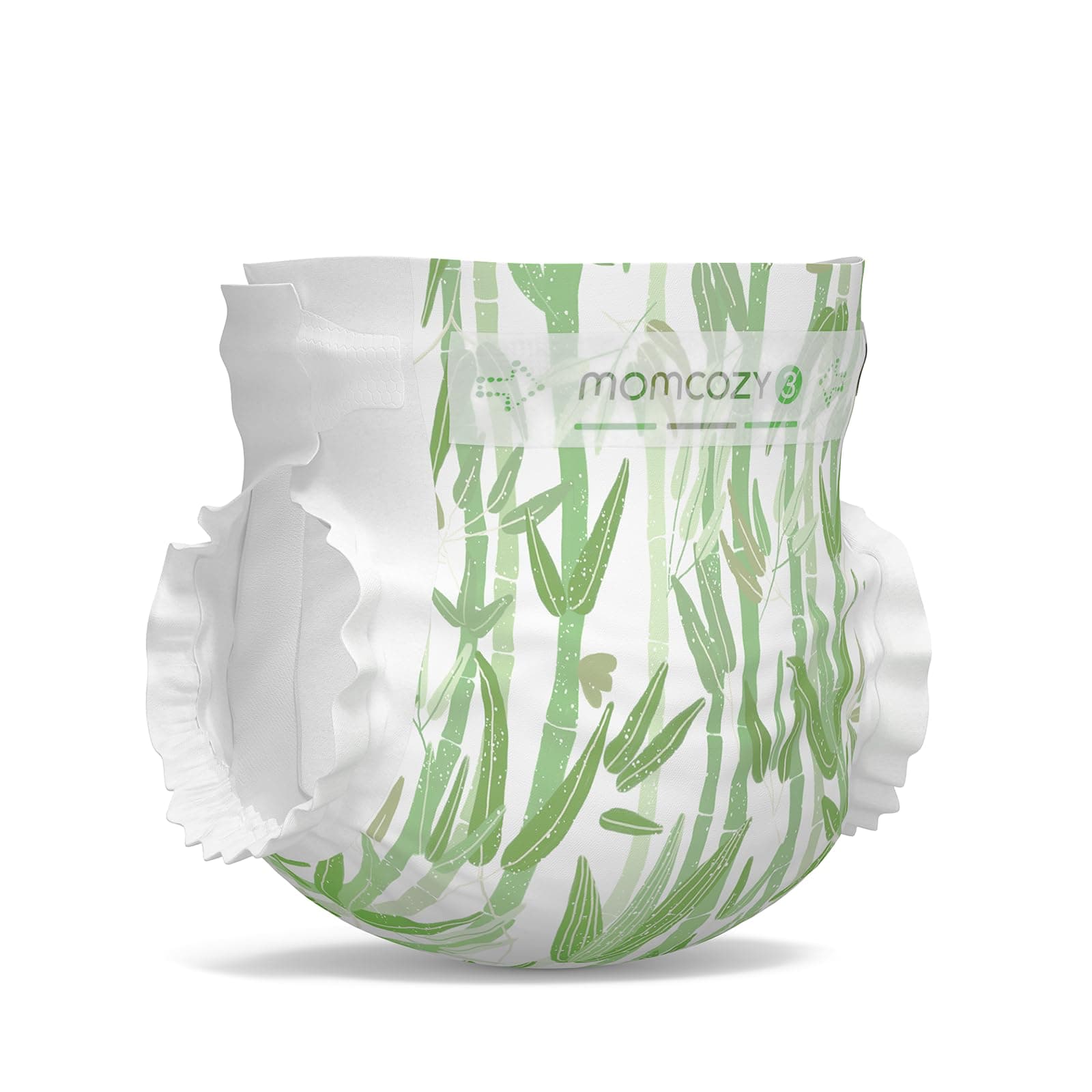 Momcozy Baby Diapers, Baby Diapers Natural Bamboo Diapers Hypoallergenic for Sensitive Skin, Absorbent Disposable Diapers, Soft Organic Diapers Size 3(66 Count)