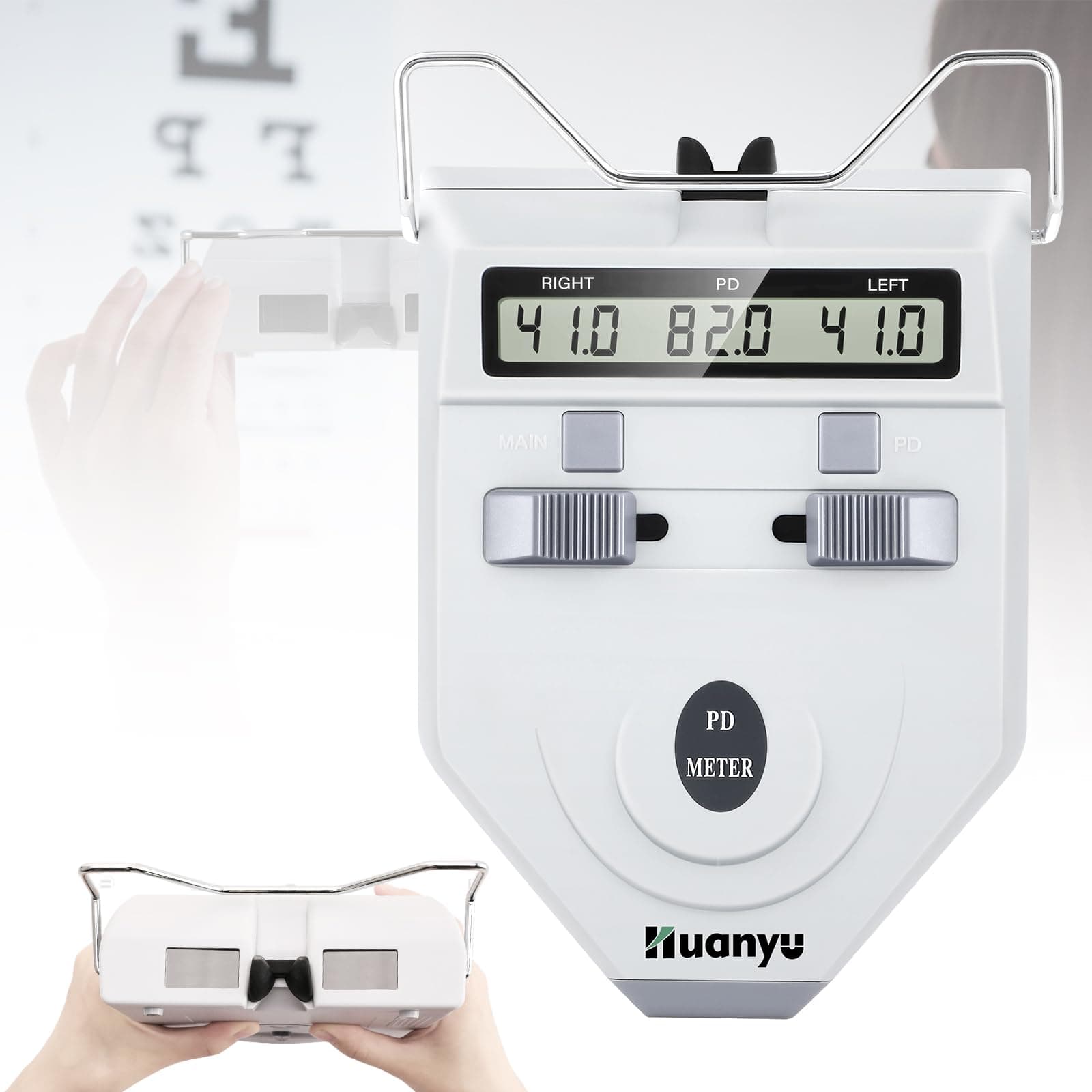 Huanyu Optical Digital Pupilometer with Memory Function LCD Pupil Distance Meter Diopter Compensation PD Measurement Tool for Eyes CE Approved (LY-9A)