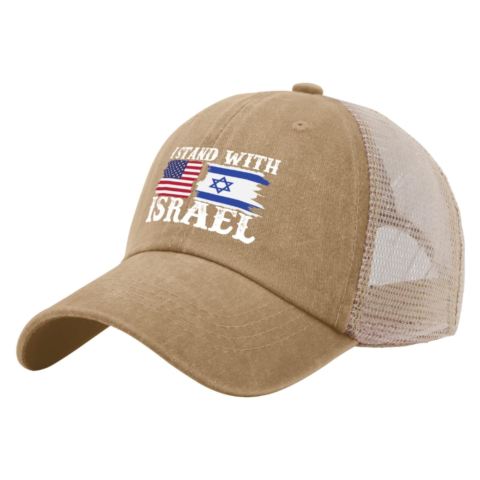 BOVONIDad Hat I Stand with Israel Trucker Hat Men Funny Mesh Baseball Cap for Summer