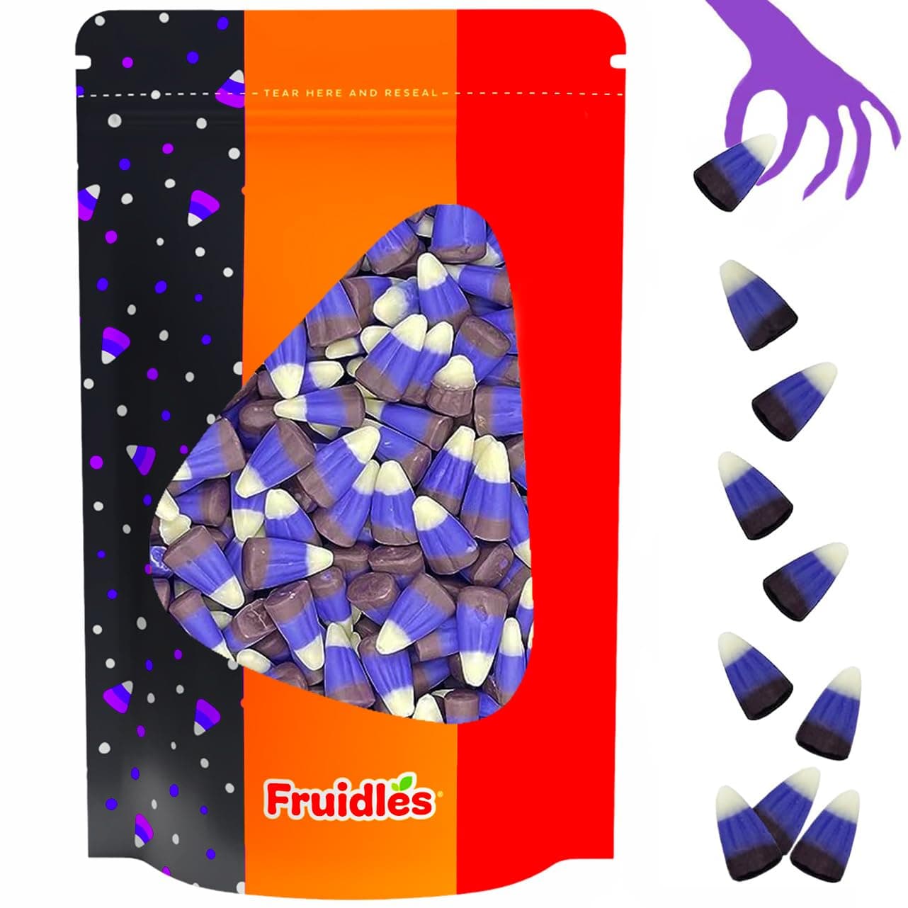 Fruidles Halloween Candy Corn Treats, Fun & Festive Holiday Snacking (Half-Pound, Blackberry Cobbler)