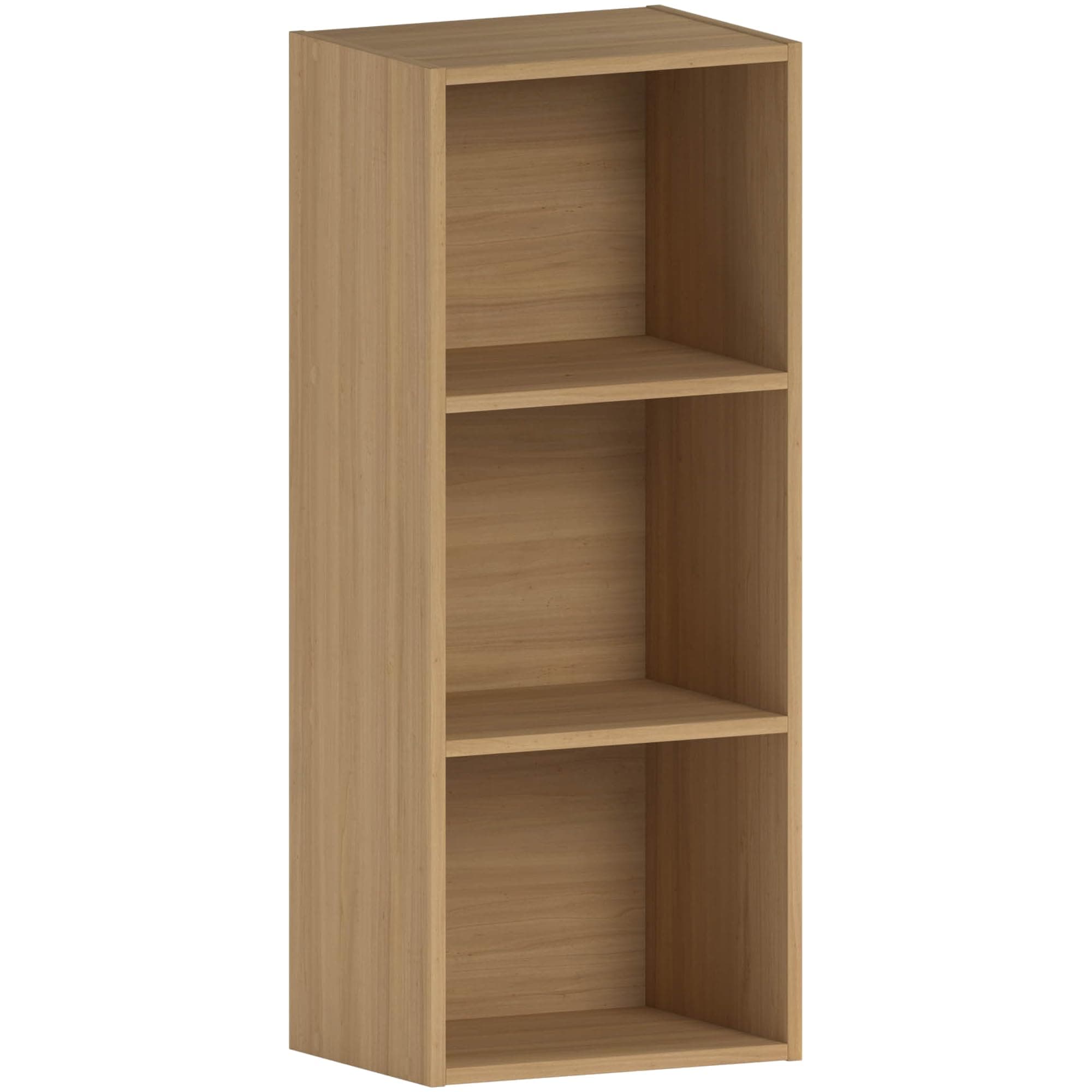 Vida Designs Oxford 3 Tier Cube Bookcase, Oak Wooden Shelving Display Storage Unit Office Living Room Furniture
