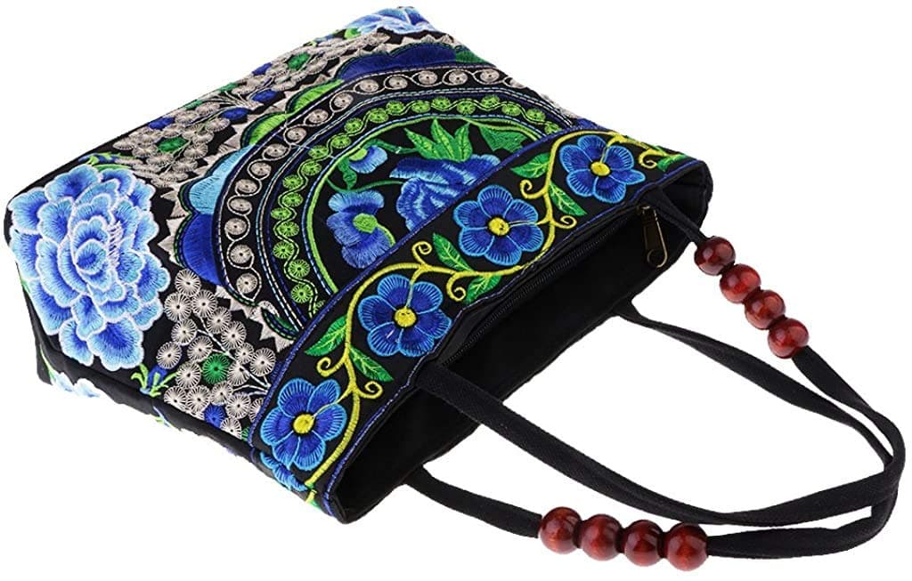 Aconga Vintage Embroidery Womens Handbag Flower Embroidered Shoulder Bag 31x51cm #1