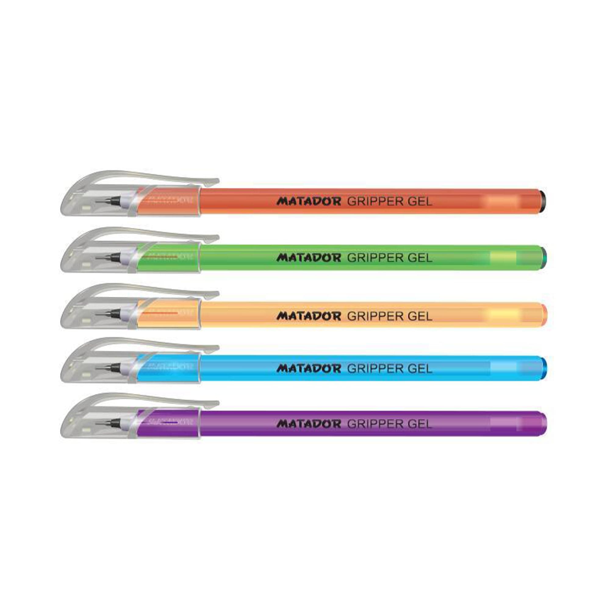 Matador Gripper Gel Pen | Oil Based Gel Ink |Comfort Grips for Adult Kids | Medium 0.6 mm Retractable NS Tips with TC Ball Gripper Gel Pen | Pack of 12 (black) (Black)