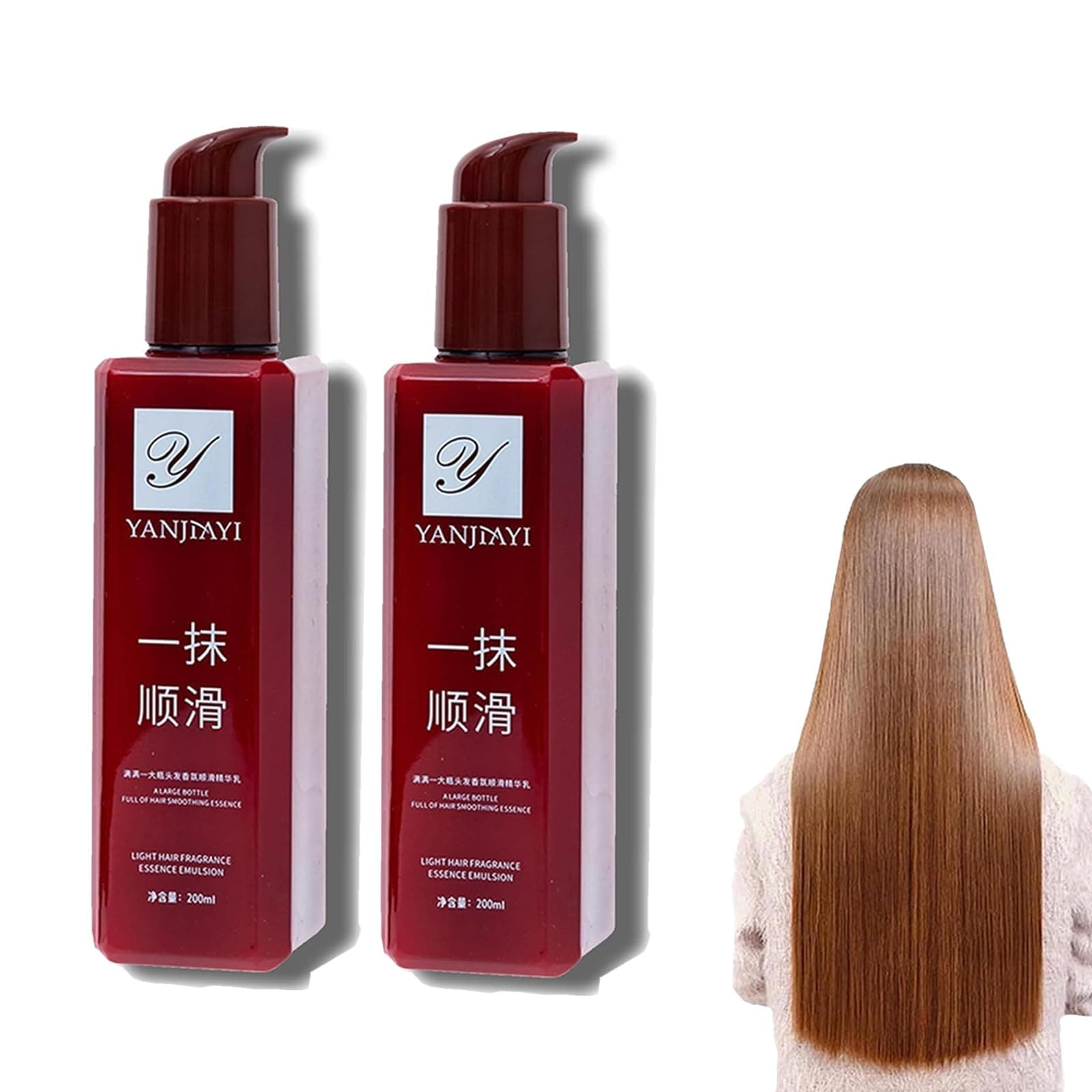 Smooth Hair Care Essence-A Touch Of Magic Hair Care, Nourishing, Moisturizing And Smoothing, Repairing Damaged Scalp And Hair Follicles, Clearing Debris, Suitable For All Skin Types 200ml (2 PCs)