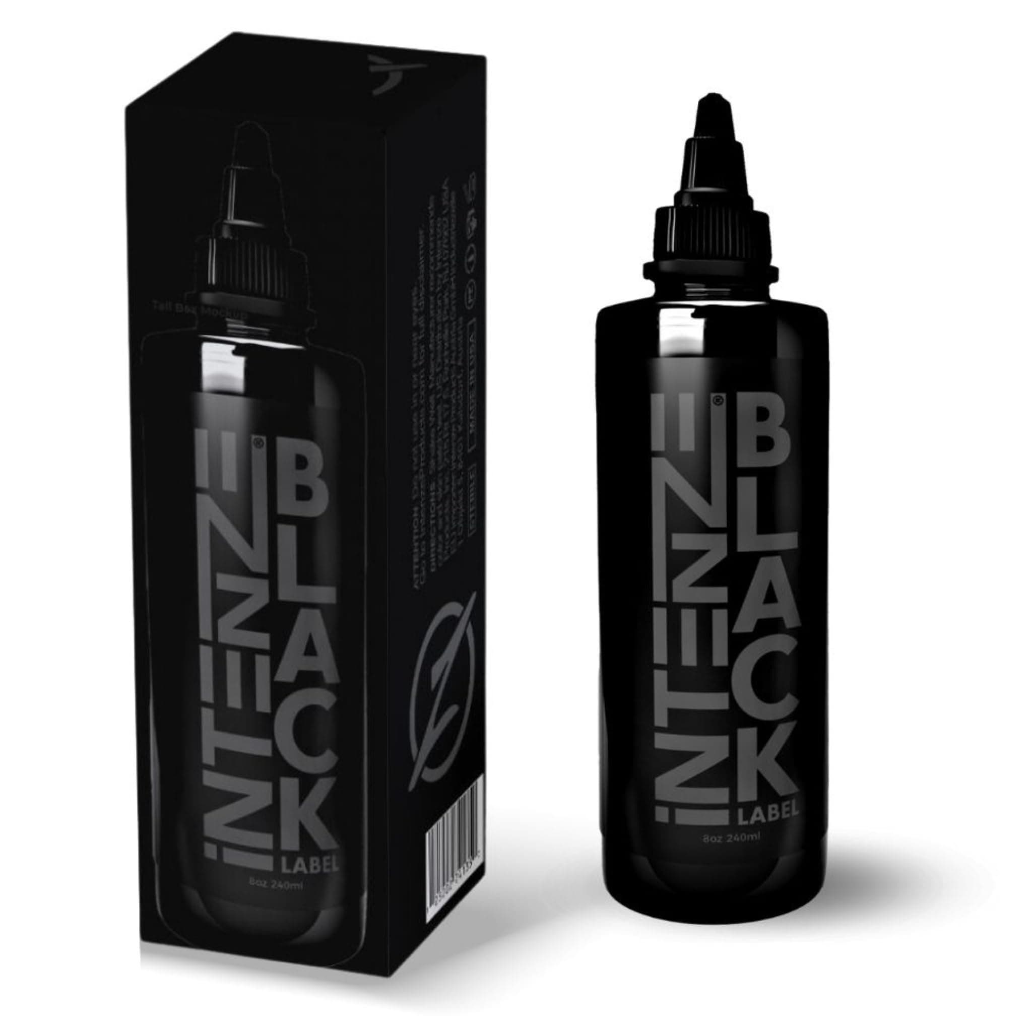 Intenze Black Label Tattoo Ink 8oz Bottle - Professional Grade, ISO Certified, Made in USA