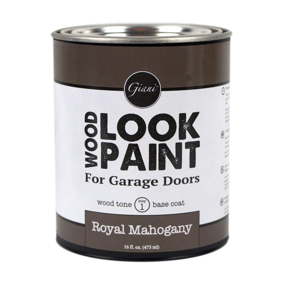 Giani Wood Look Paint for Garage Doors- Step 1 Wood Grain Base Coat Pint (Royal Mahogany)