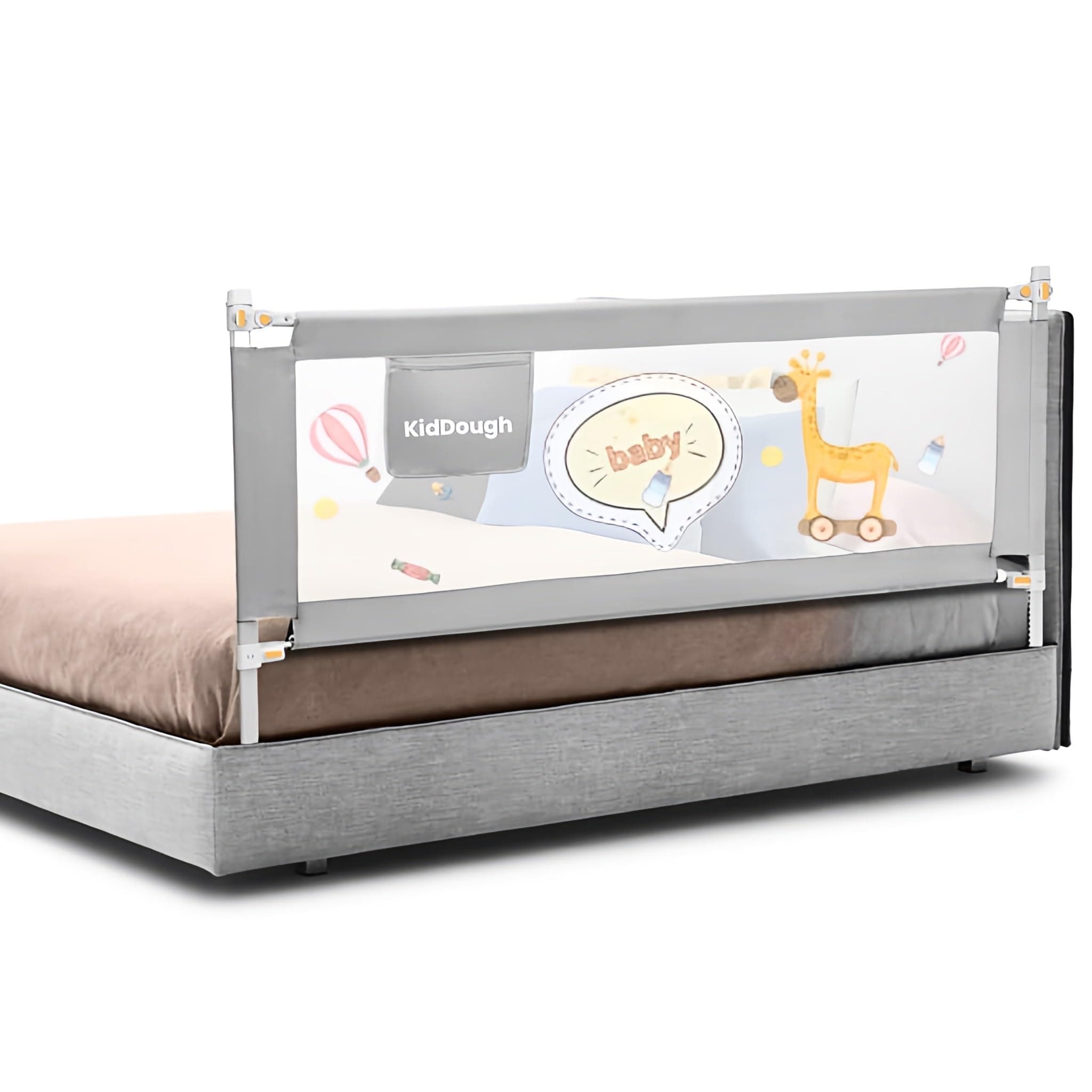 Bed Rail Guard for Kids Safety Bed Rail for Baby Safety (6.5ft, 1 Side, Grey)