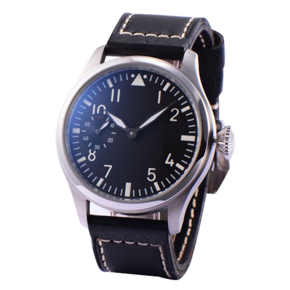 47mm parnis Big Vintage Black dial ST 6497 Mechanical Manual Wind Mens Watch PA-0111188