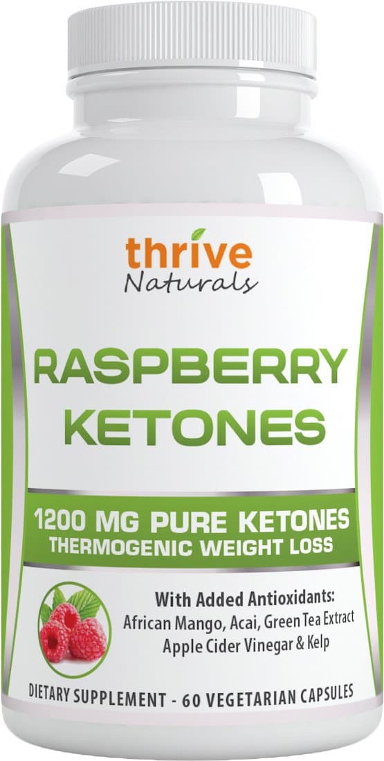 Thrive Naturals Raspberry Ketones - Thermogenic Weight Loss Support - Extra Strength 1200 mg Daily Dose - 60 Capsules (1 Pack)