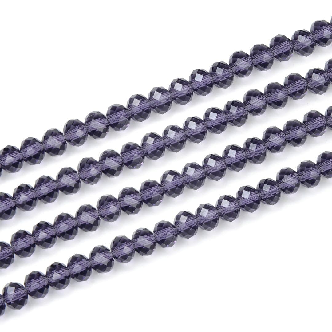700pcs Czech Faceted Rondelle Crystal Glass Loose Beads 8mm Spacer Bulk Amethyst Purple for DIY Craft Jewelry Making CCR827