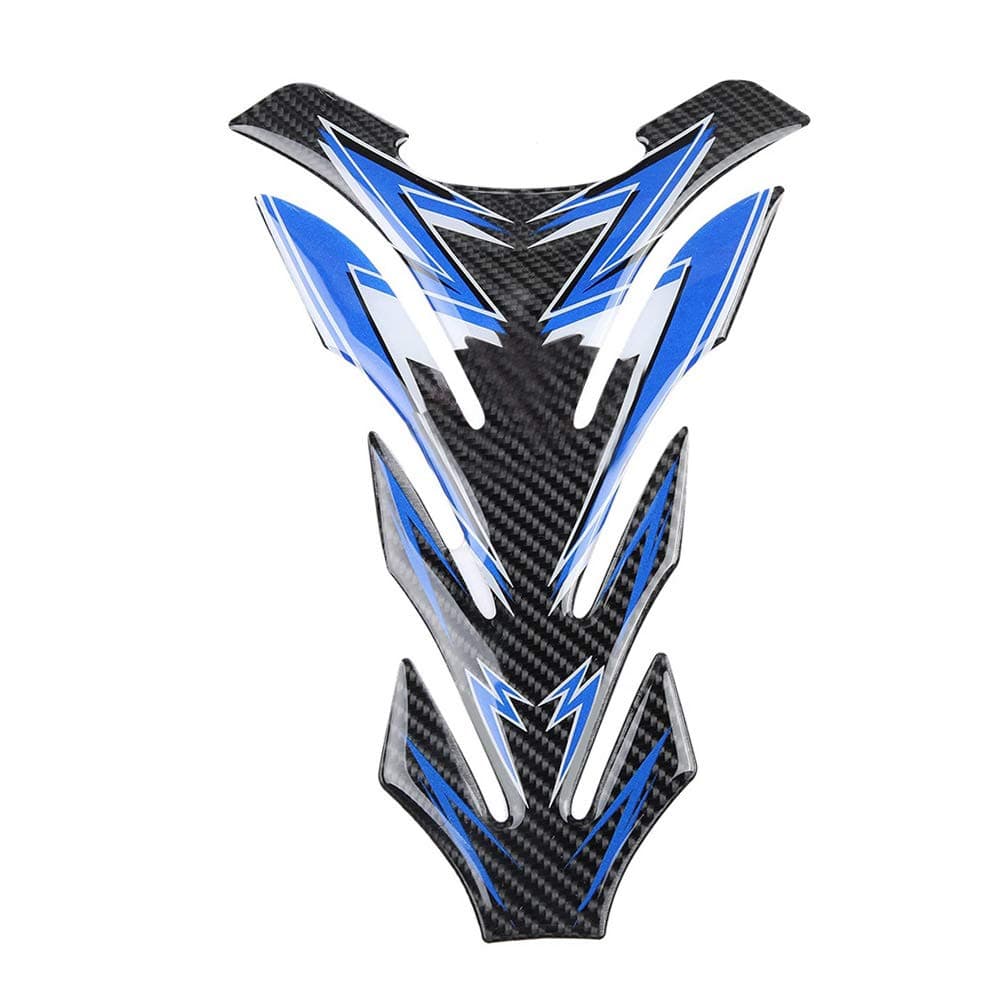 Ejoyous Carbon Fiber Motorcycle Tank Protector, Universal Fit for Blue Floral Style Decal