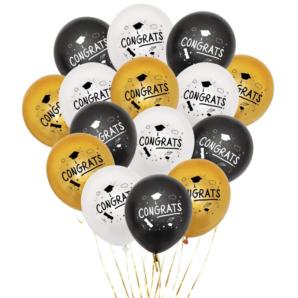 LosuyaGraduation Party Latex Balloons Congrats Balloon Grad Party Supplies Decorations, 15PCS