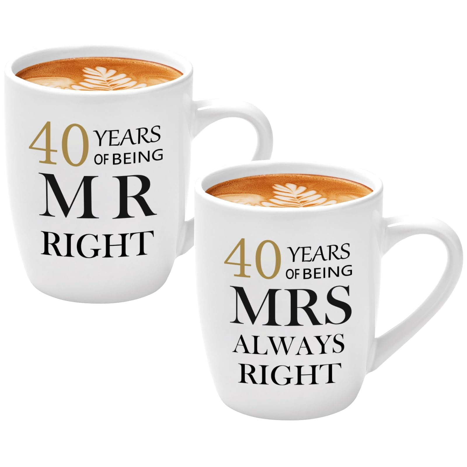 Joymaking 40th Ruby Wedding Gifts for Couple Parents Grandparents, 11oz Ceramic Coffee Cup Gifts 40th Anniversary for Parents Friends, Coffee Mugs Gift for Anniversary Christmas Valentines