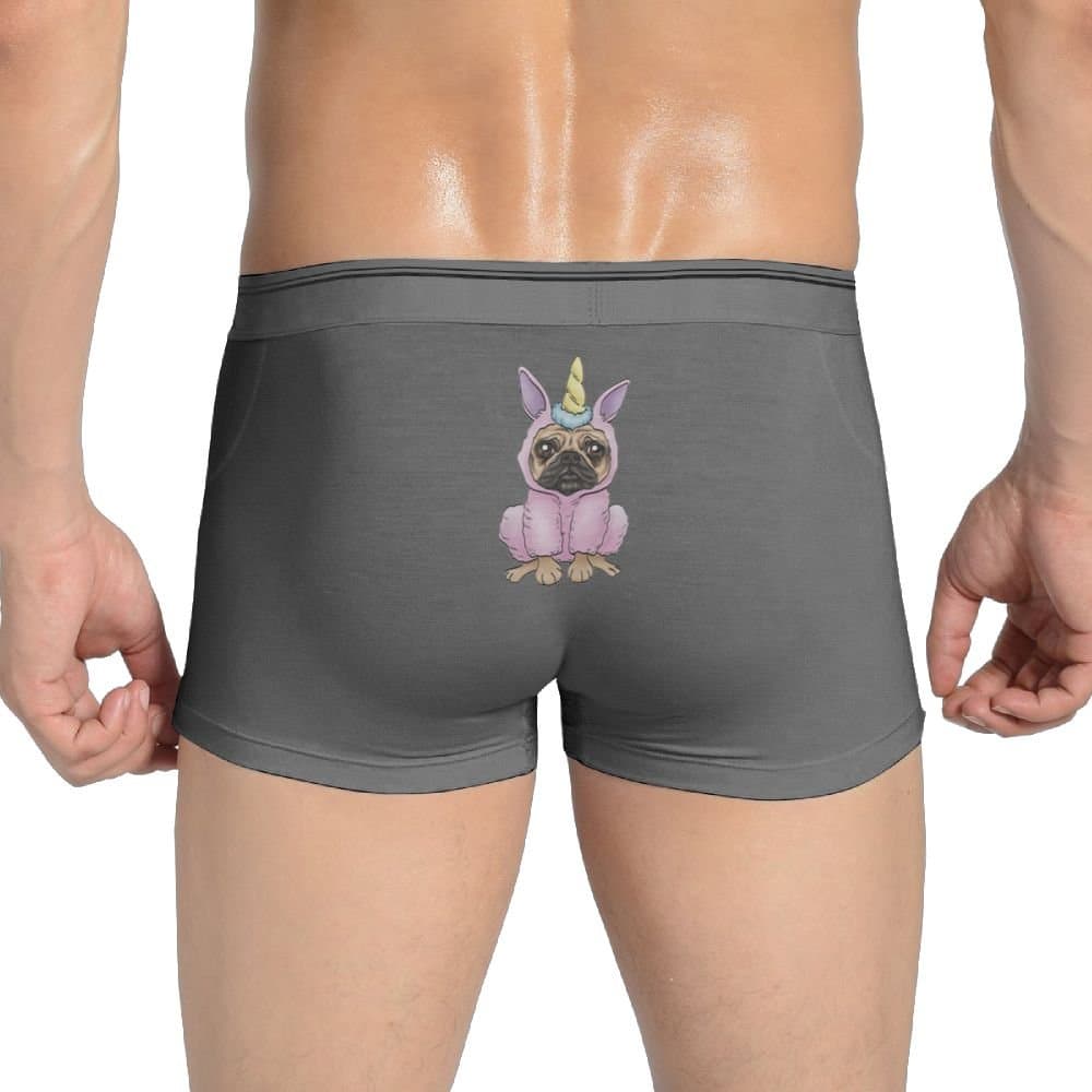 ZGZGZ Men's Boy's Pug Dog Unicorn Seamless Breathable Underwear Boxer Briefs