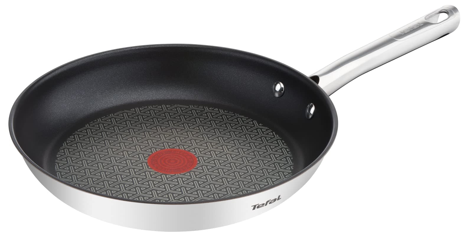 Tefal Duetto Pan A70404 | 24 cm | Safe Non-Stick Coating | Temperature Indicator Thermo-Spot | Healthy Cooking | Stainless Steel Cookware | Cooking and Searing | Induction