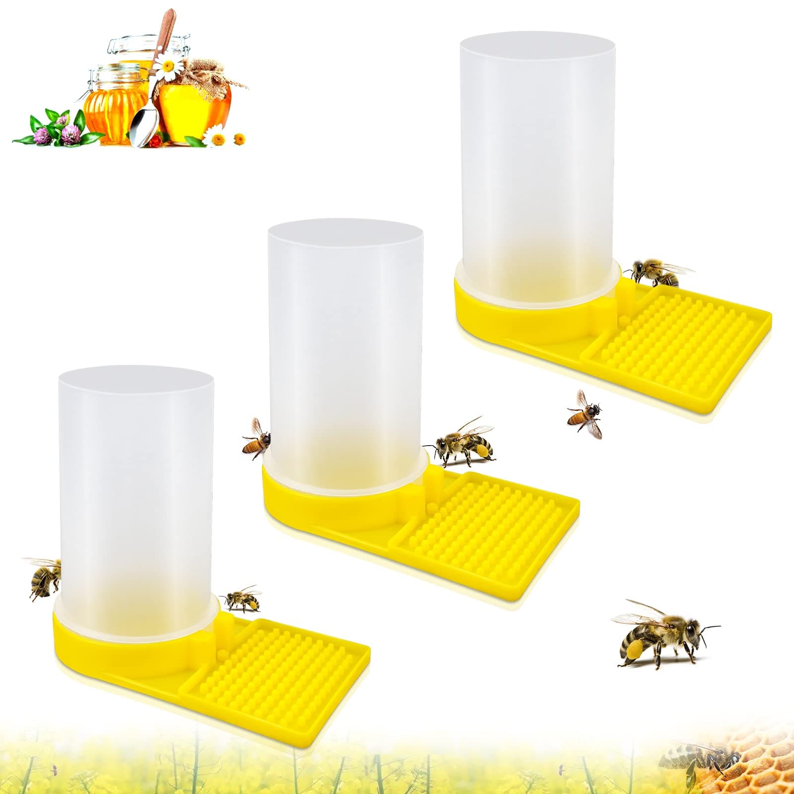 3 Pack Beehive Beekeeping Water Dispenser, Honey Beehive Entrance Drinking Feeder, Bee Drinking Beekeeping Equipment Nest Beekeeper Tools