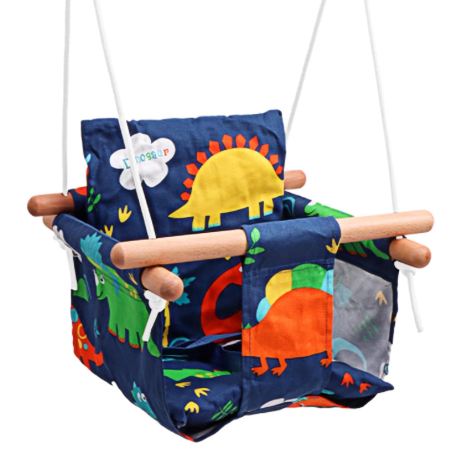 SOOFAM Baby Swing Outdoor Indoor Toddler Swing Seat with Safety Belt, Canvas Hanging Swings Outside Tree Swing Great Gift for Baby Boys Girls Kids Lovers