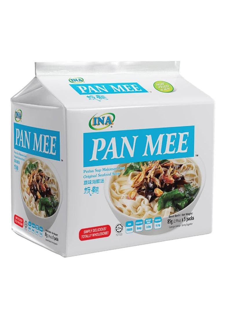 Ina Pan Mee (Flat Noodle) Original Seafood Soup 85g x 5 Packs