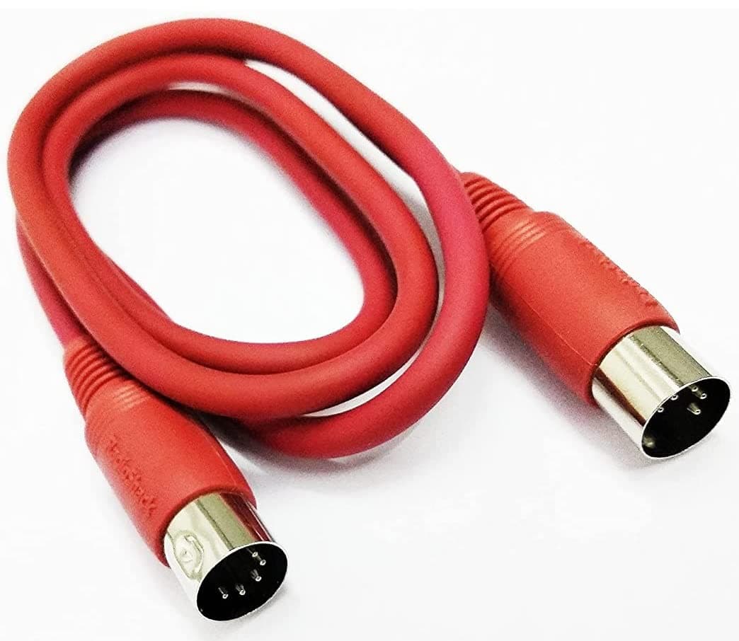RADIOSHACK - 5 Pin Midi to M I D I Cable Audio MIDI Cable 1 Meter / 1 Meter M I D I Connector Interface Jack Plug Wire Cord (Midi Cable (RadioShack RED Color))