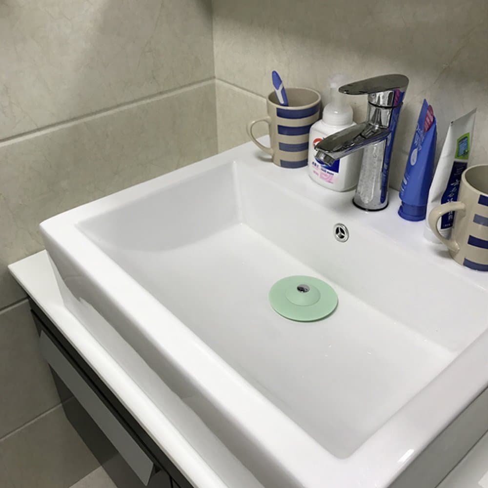 Creative Silicone Tub Drain Stopper/Strainer/Hair Catcher 2 in 1 Stop & Filter (2 Pack Green & White)